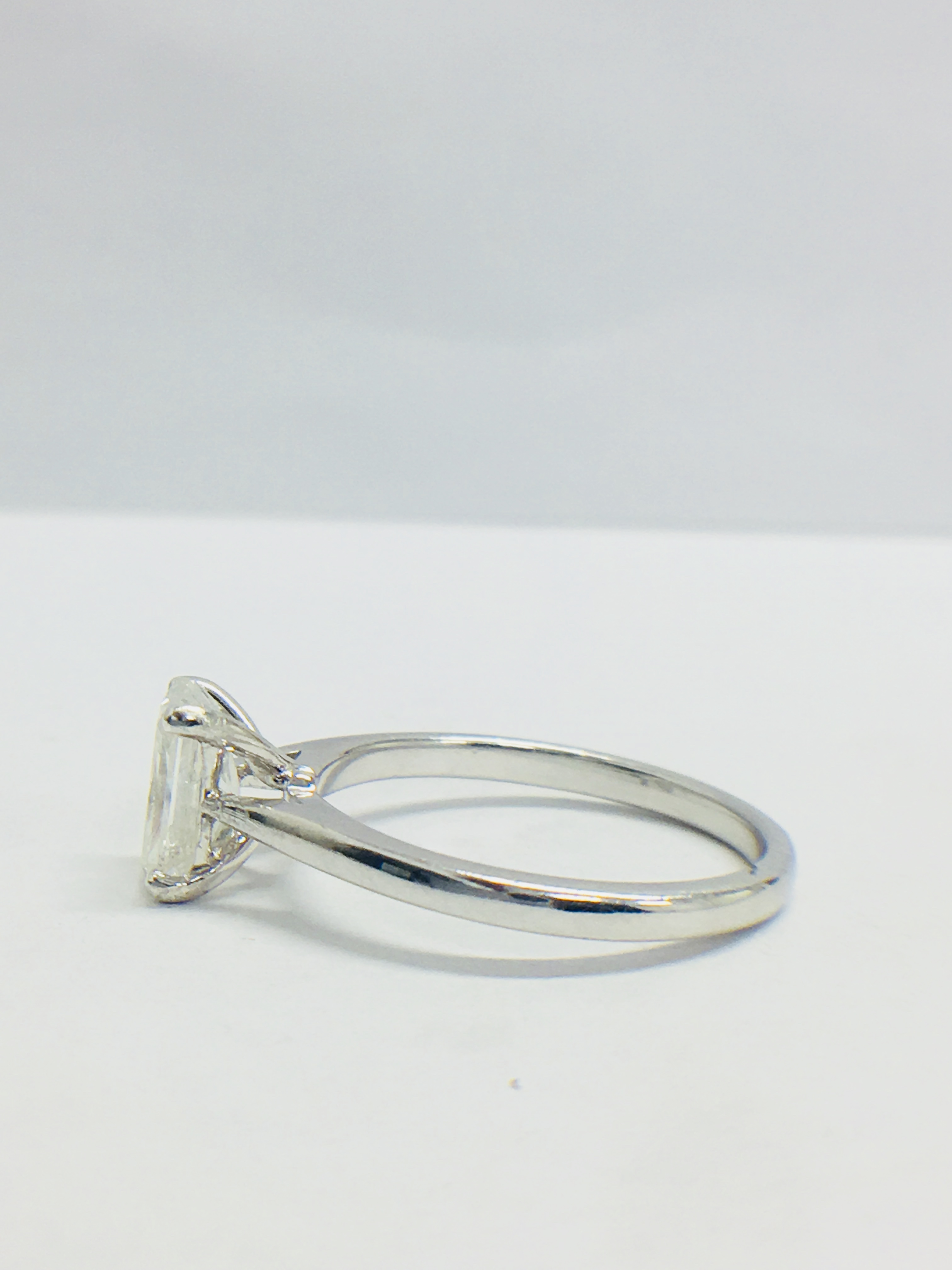 Platinum Oval Cut Diamond Solitaire Ring, - Image 2 of 3