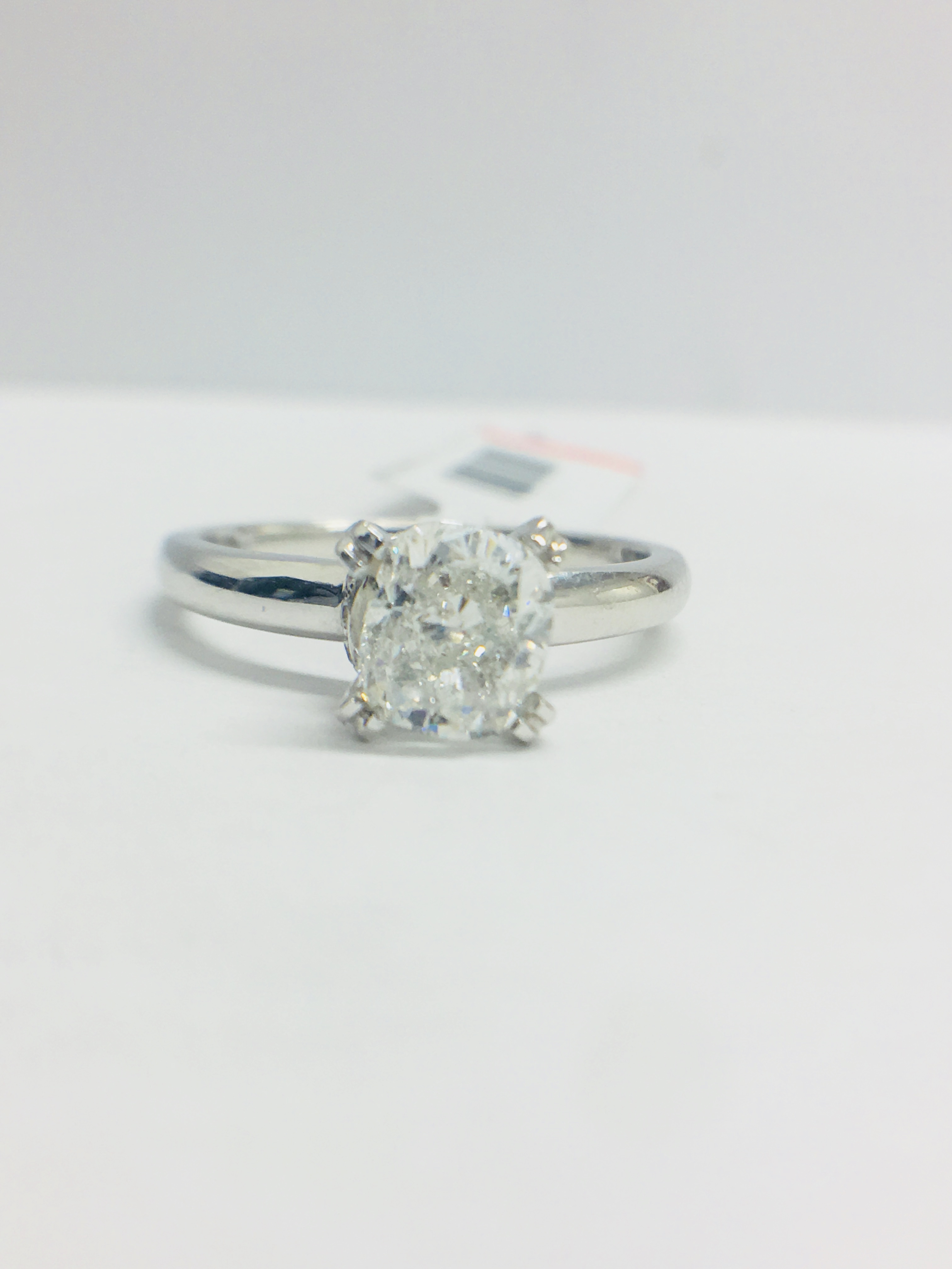 1Ct Cushion Cut Diamond Solitaire Ring In A Diamond Set Mount, - Image 2 of 11