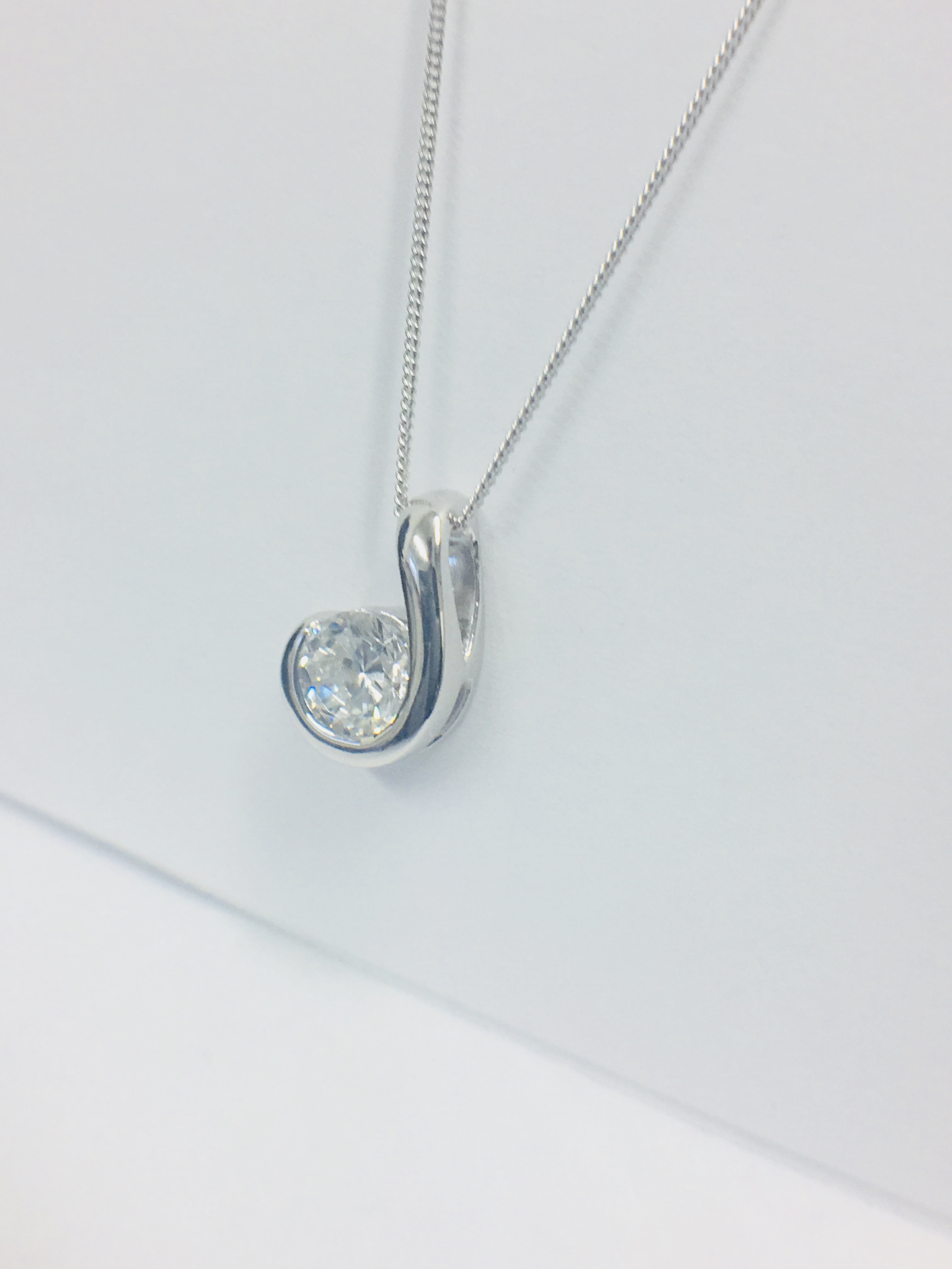 Platinum Diamond Pendant And 9Ct White Gold Necklace, - Image 3 of 5