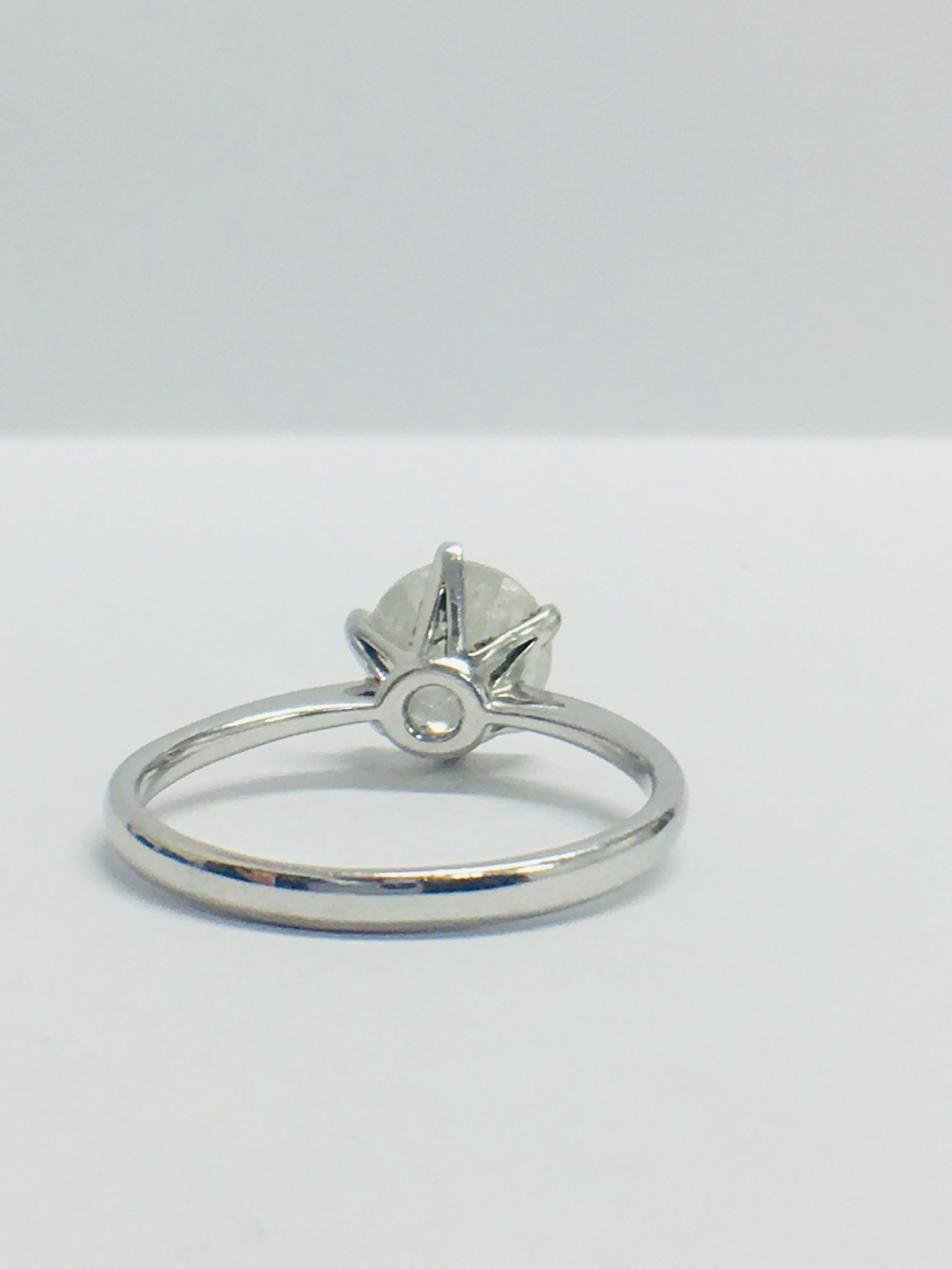 Platinum Diamond Solitaire Halo Ring, - Image 5 of 8