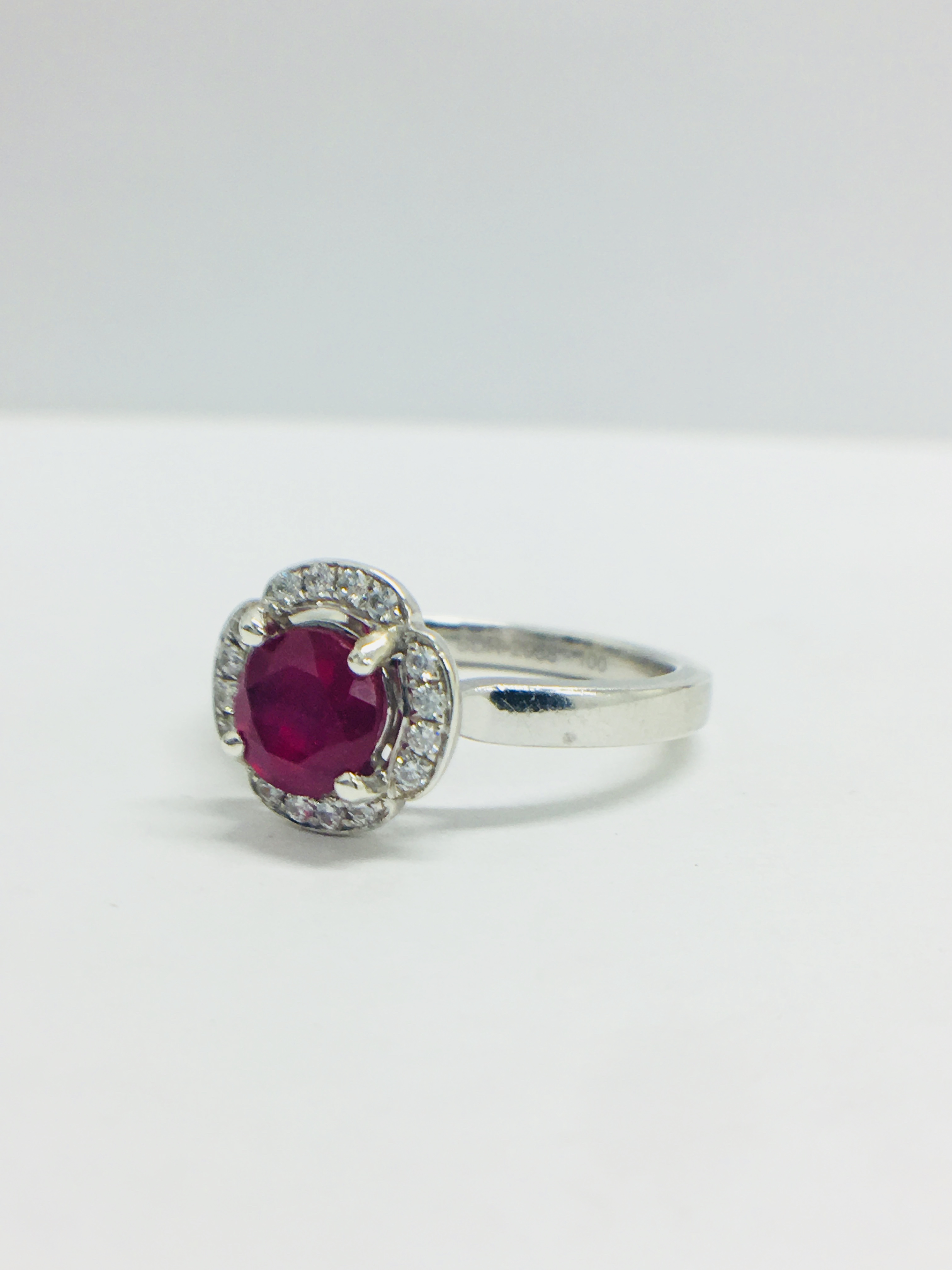 Platinum Art Deco Style Ruby Diamond Dress Ring, - Image 2 of 9