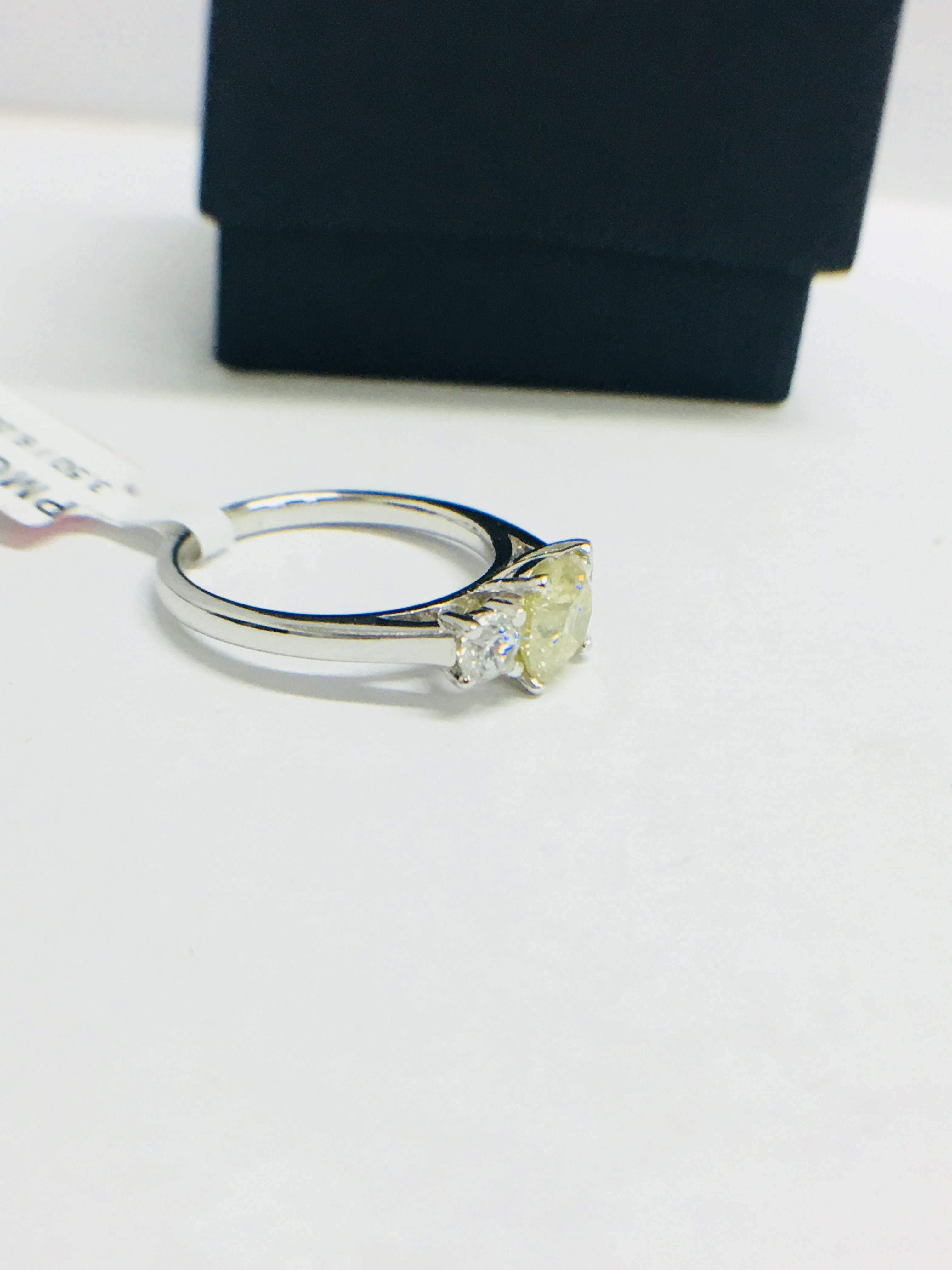 Platinum Diamond Three Stone Ring, - Image 8 of 10