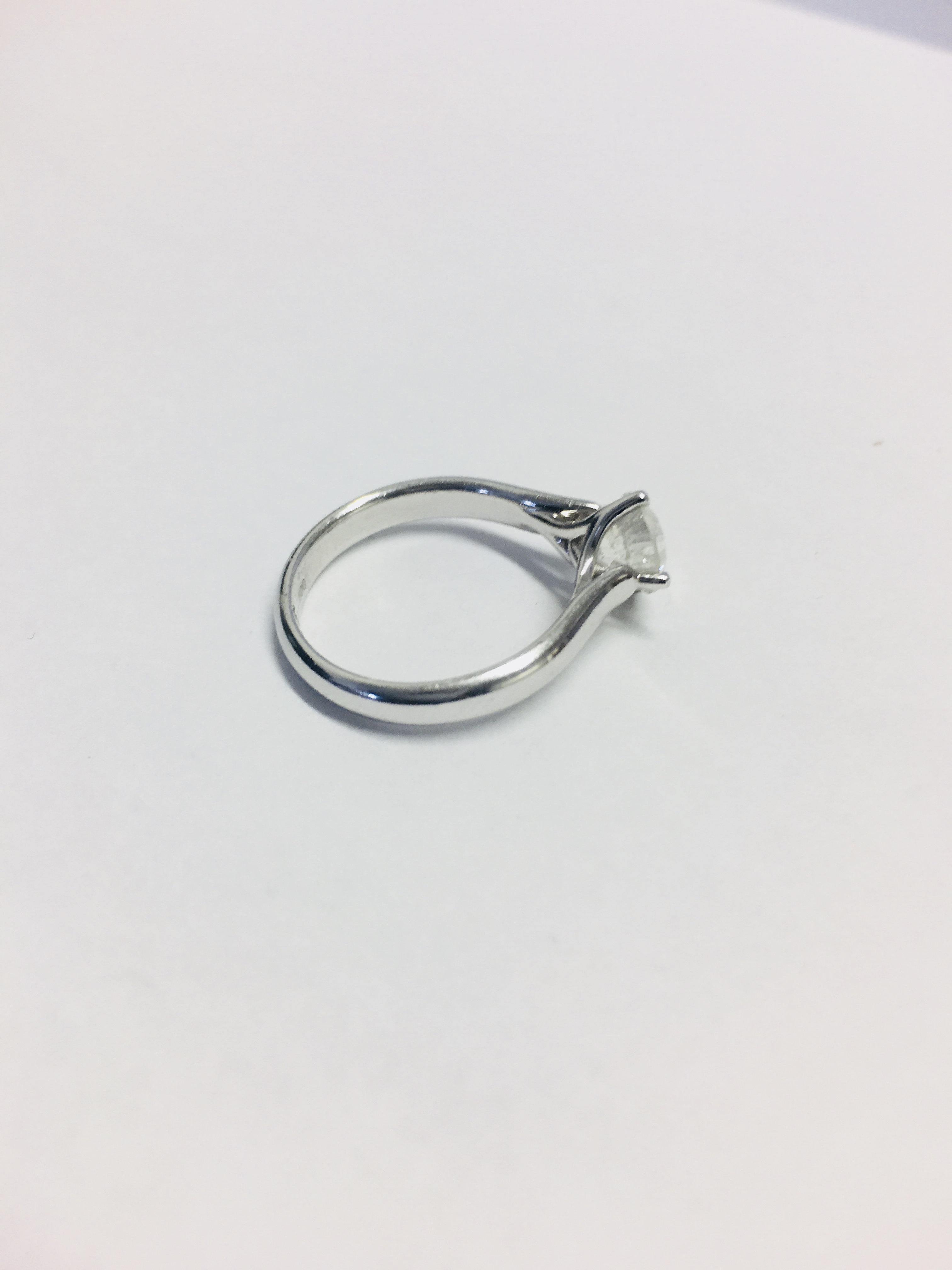 Platinum Diamond Solitaire Ring, - Image 4 of 6