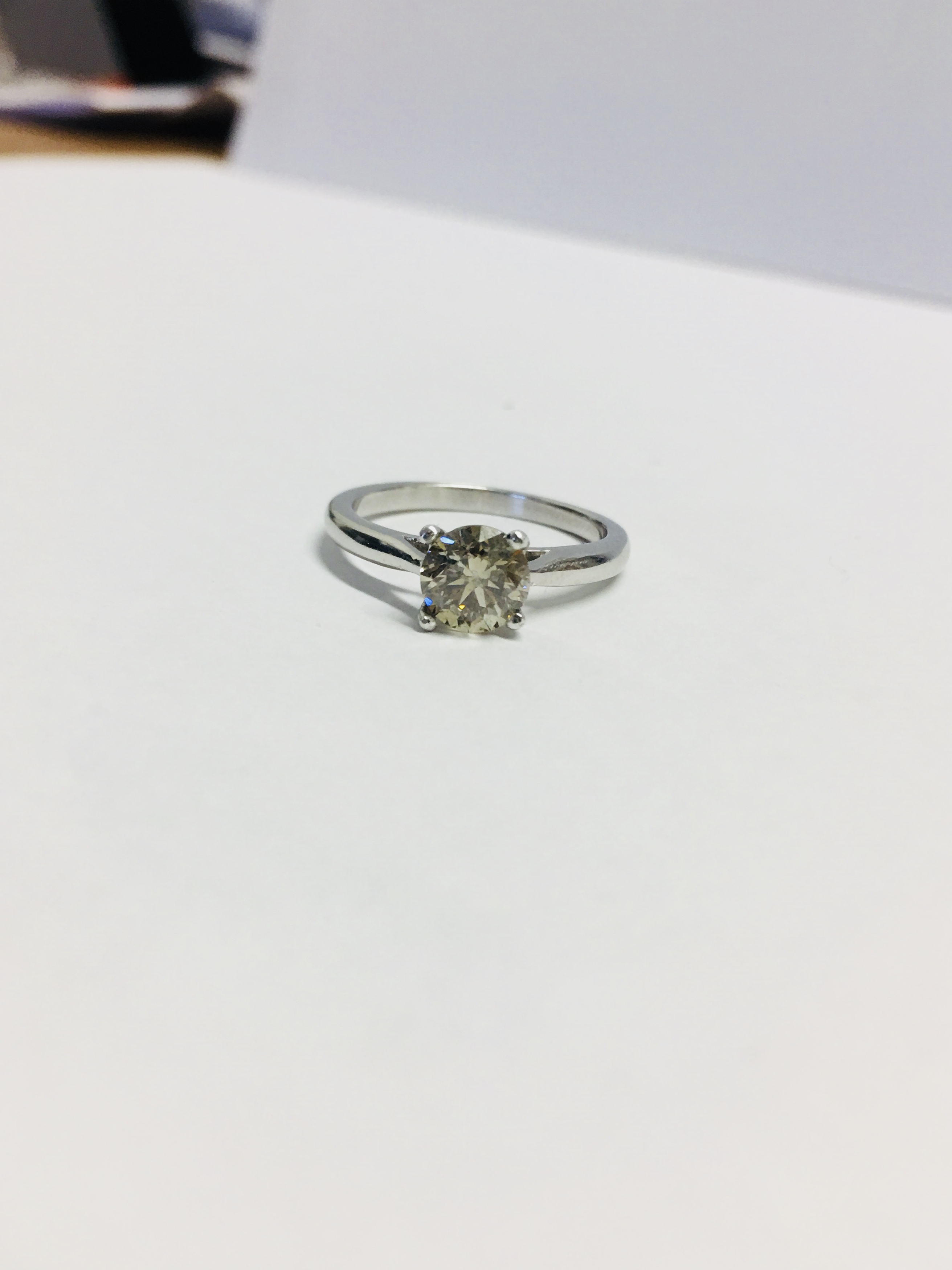 1Ct Brilliant Cut Diamond Solitaire Ring, - Image 2 of 5