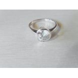 1ct brilliant cut platinum rub over set ring