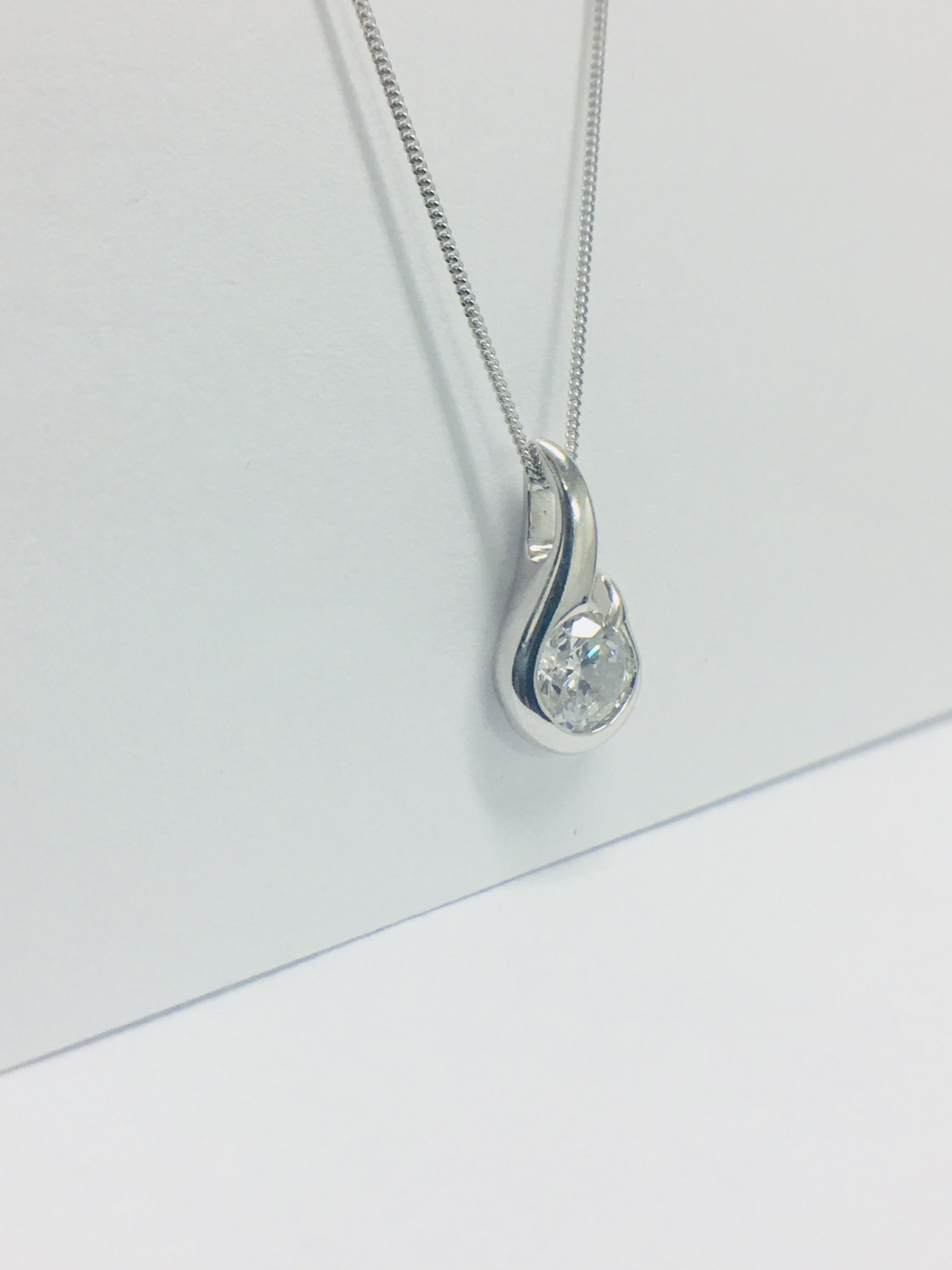 Platinum Diamond Pendant And 9Ct White Gold Necklace, - Image 5 of 5