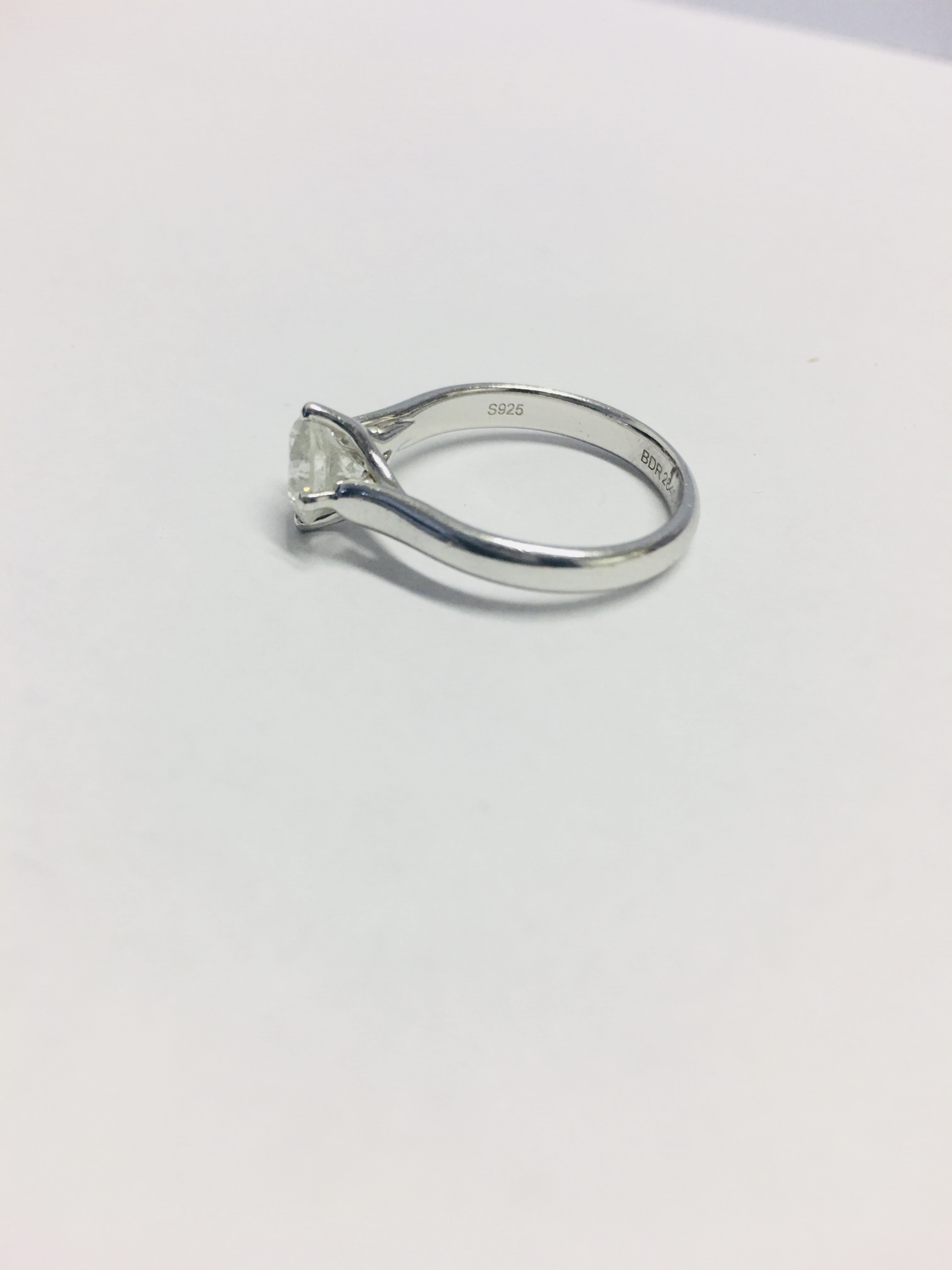 Platinum Diamond Solitaire Ring, - Image 2 of 6