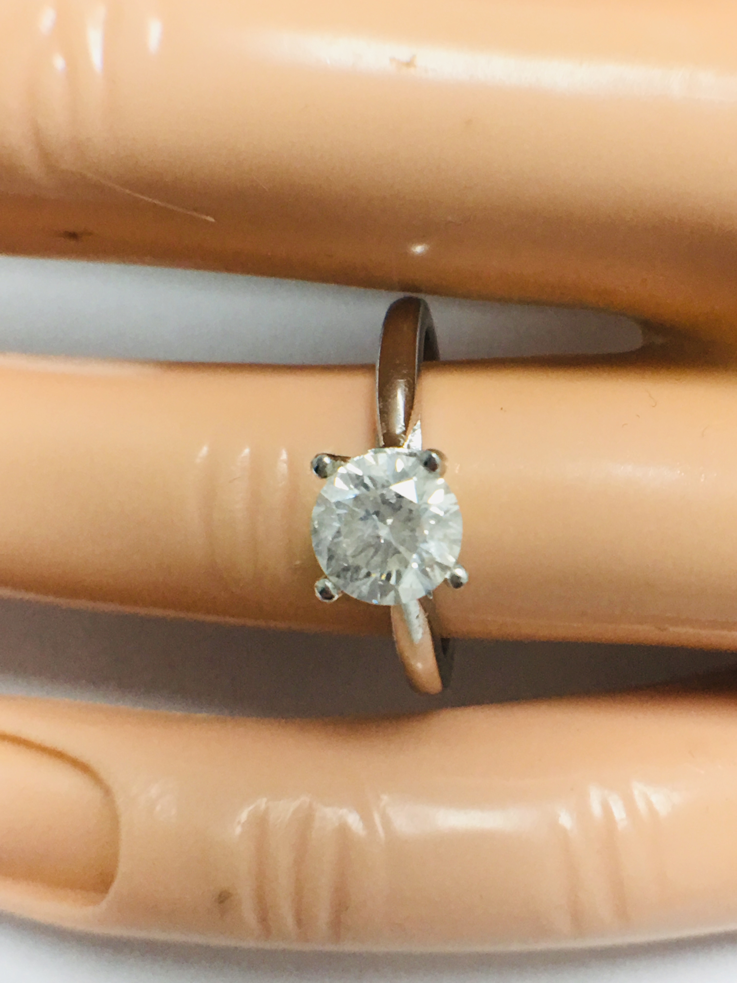 Platinum diamond solitaire ring - Image 8 of 8