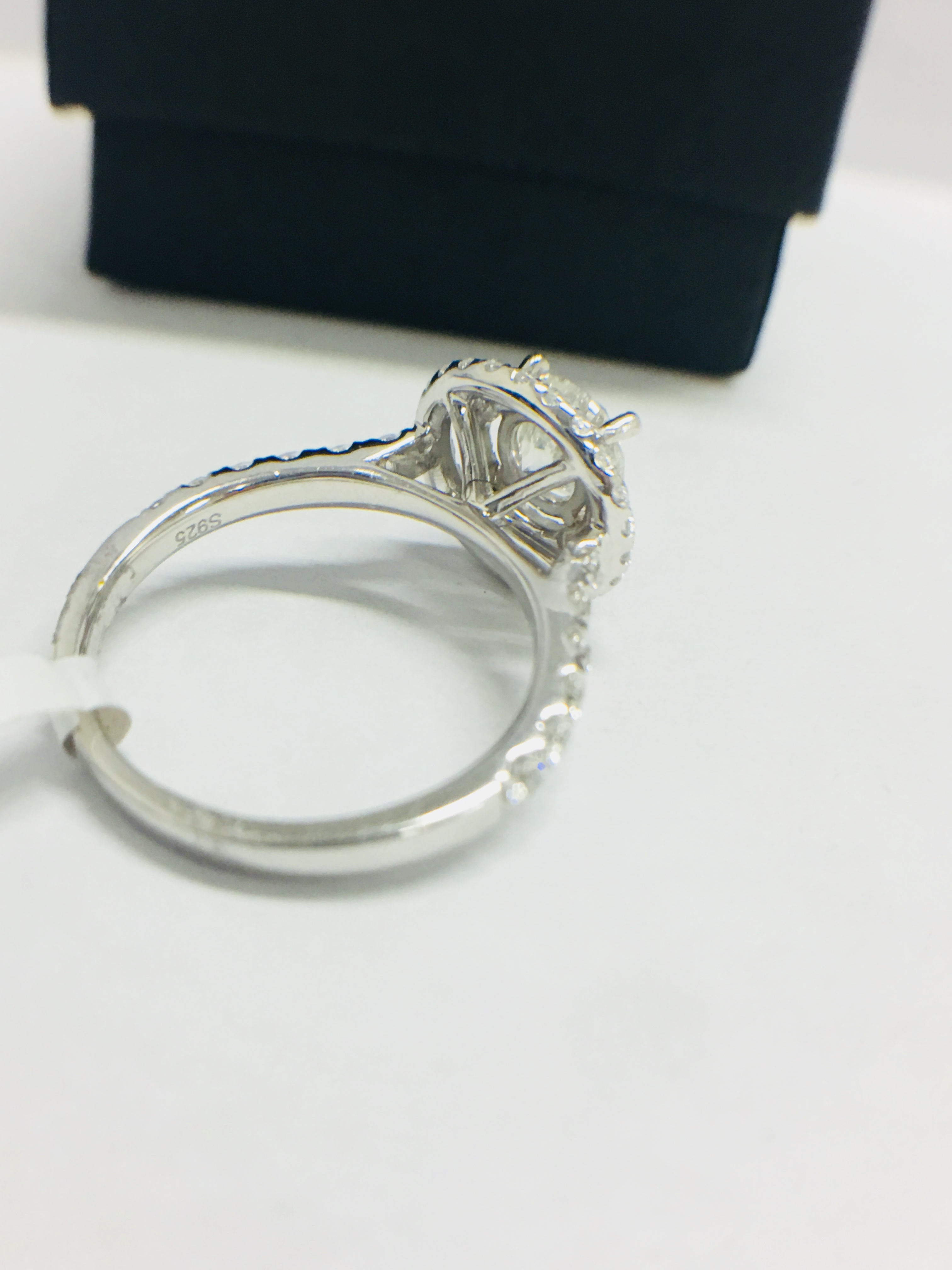 Platinum Double Halo Style 1.70Ct Modern Style Ring, - Image 3 of 8