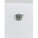 18Ct White Gold Handmade Halo Style Ring,