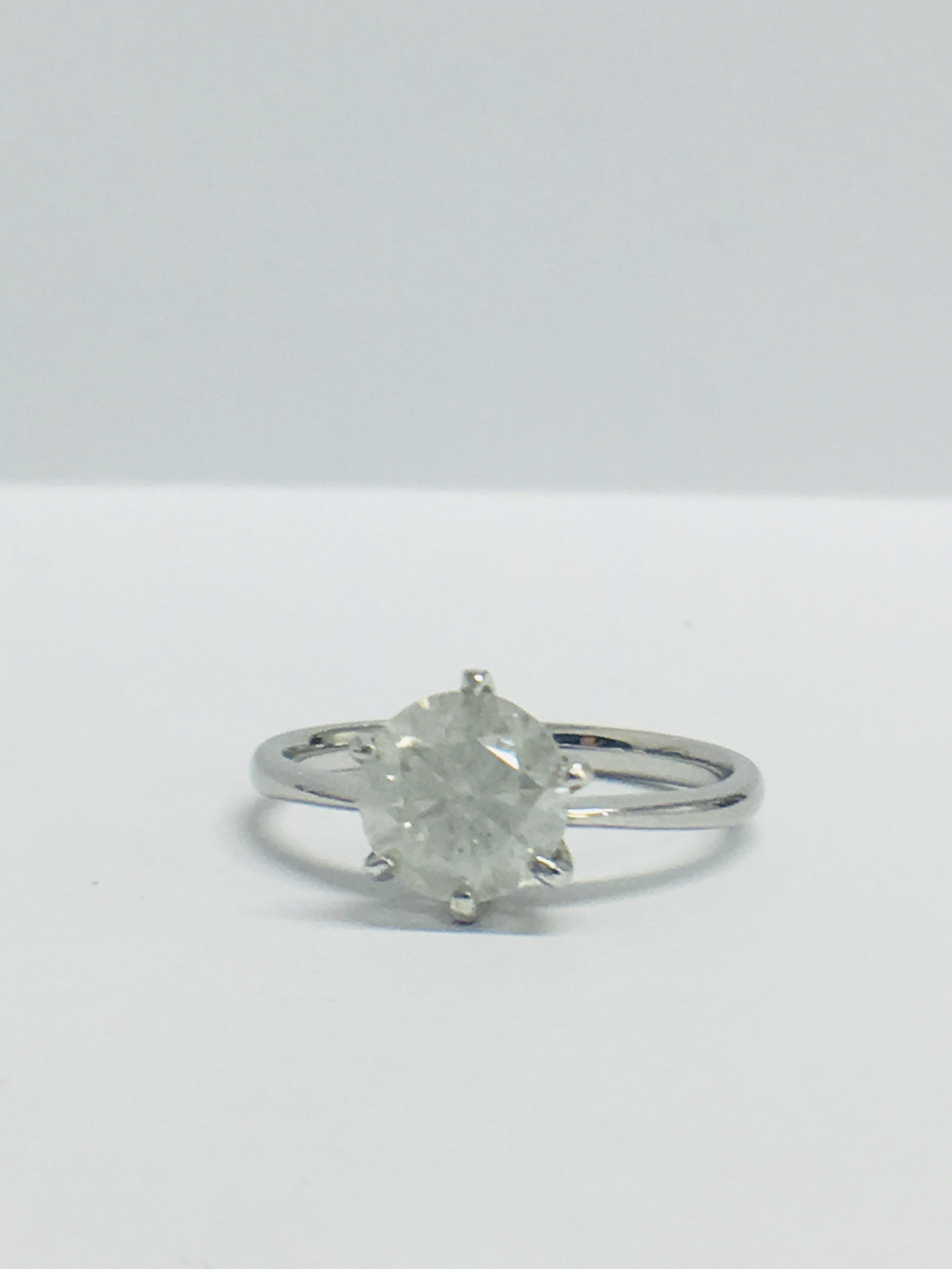 Platinum Diamond Solitaire Halo Ring, - Image 8 of 8