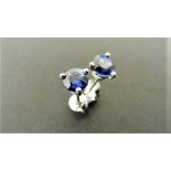 1Ct Solitaire Stud Style Earrings Set With Round Cut Sapphires ( Treated ) Weighing Approx 1.00Ct.