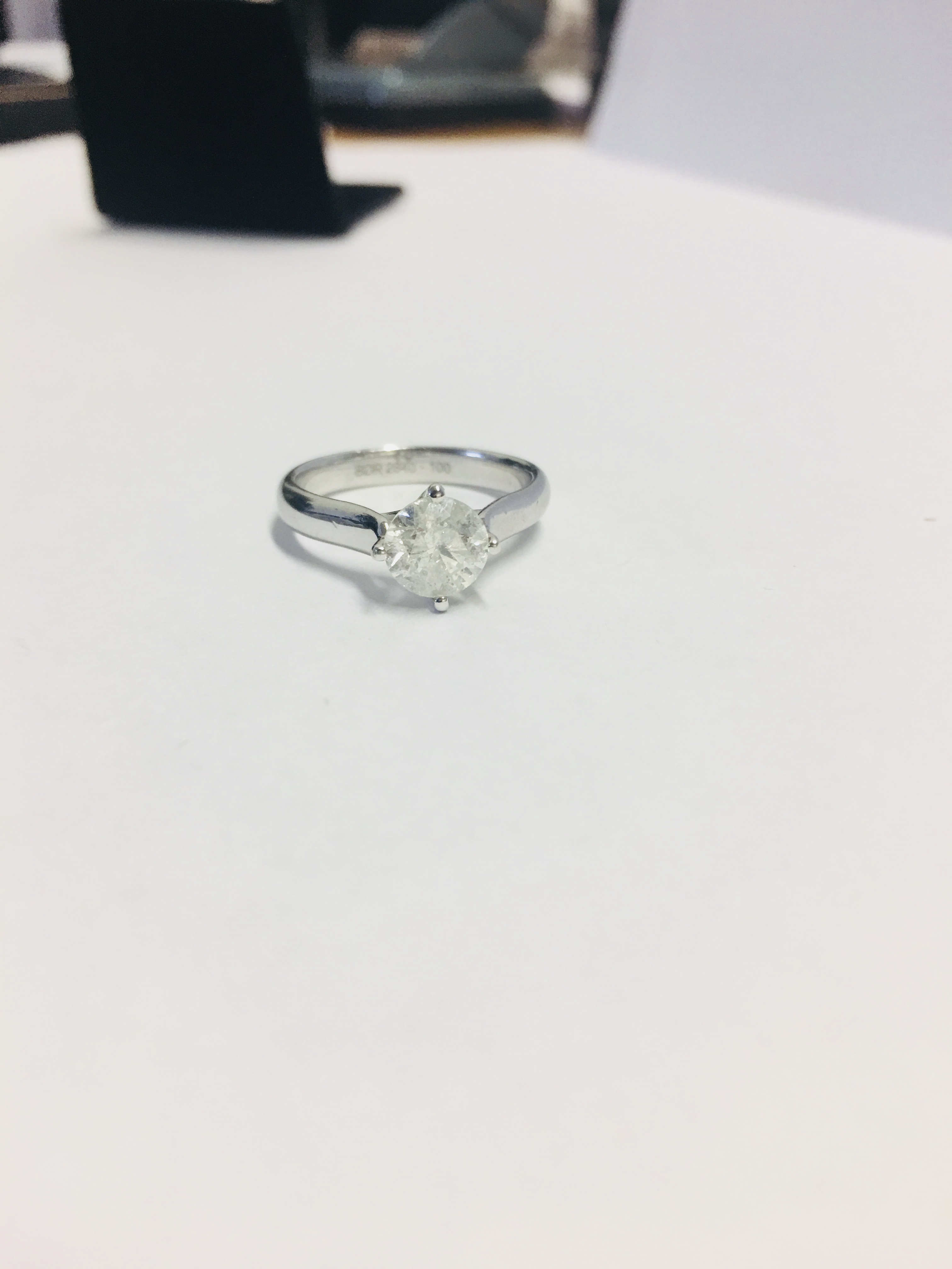 Platinum Diamond Solitaire Ring, - Image 6 of 6