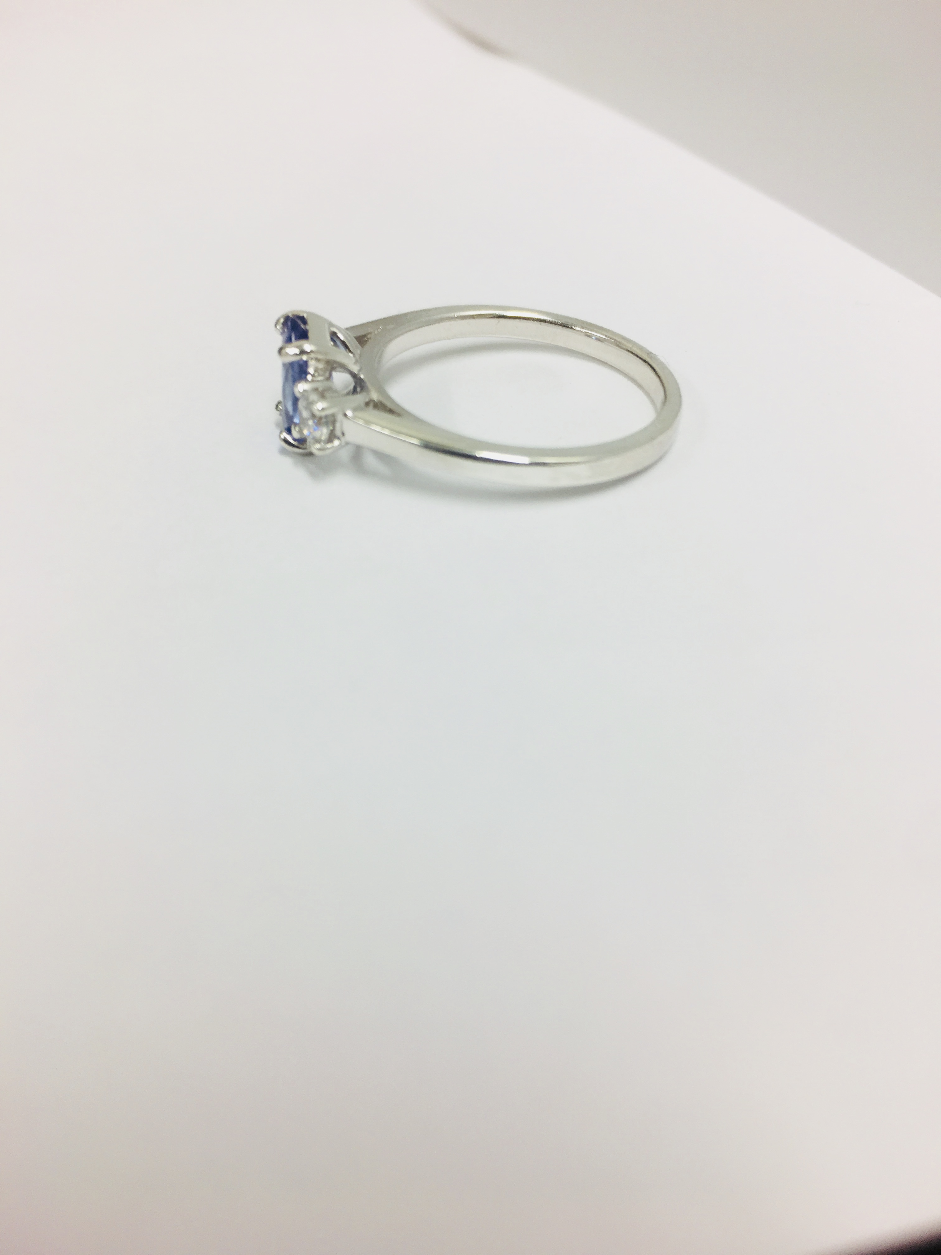 Tanzanite And Diamond Trilogy Ring. - Image 3 of 7