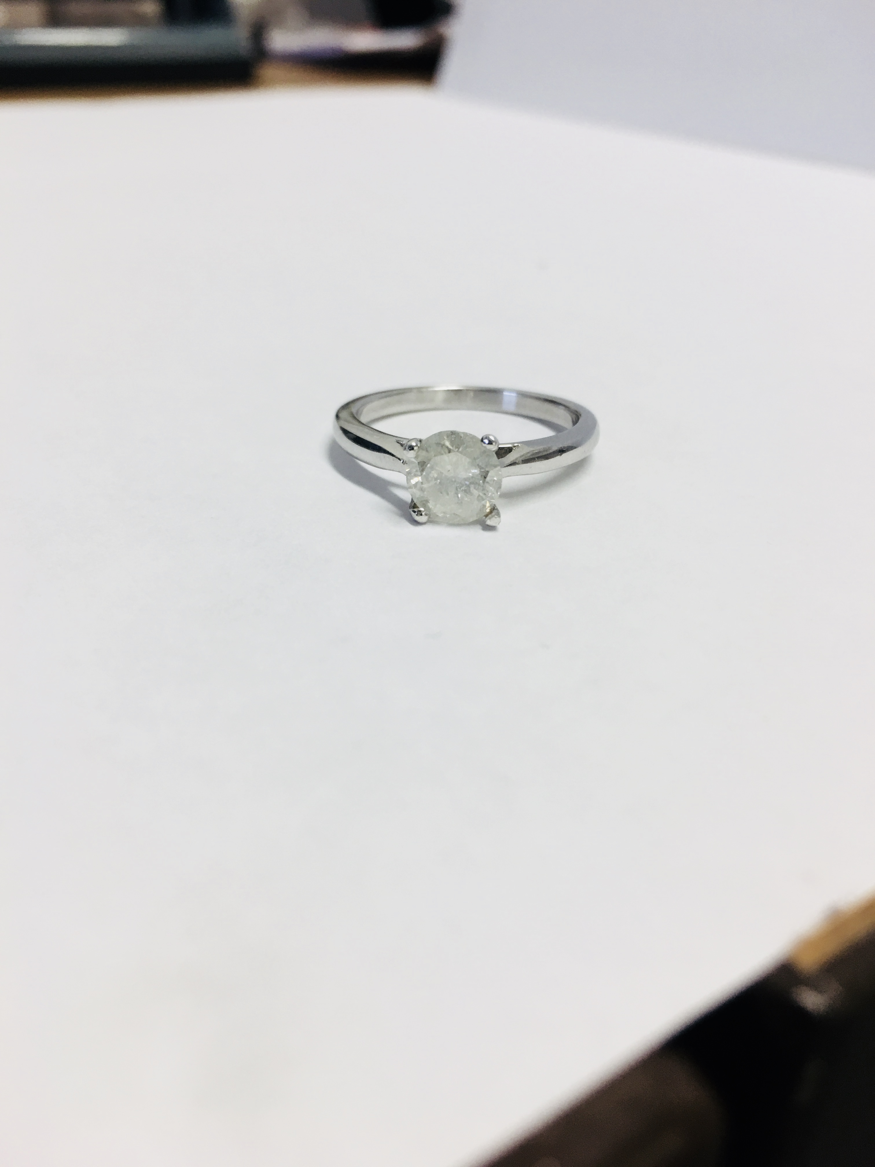 1Ct Brilliant Cut Diamond Solitaire Ring, - Image 5 of 5