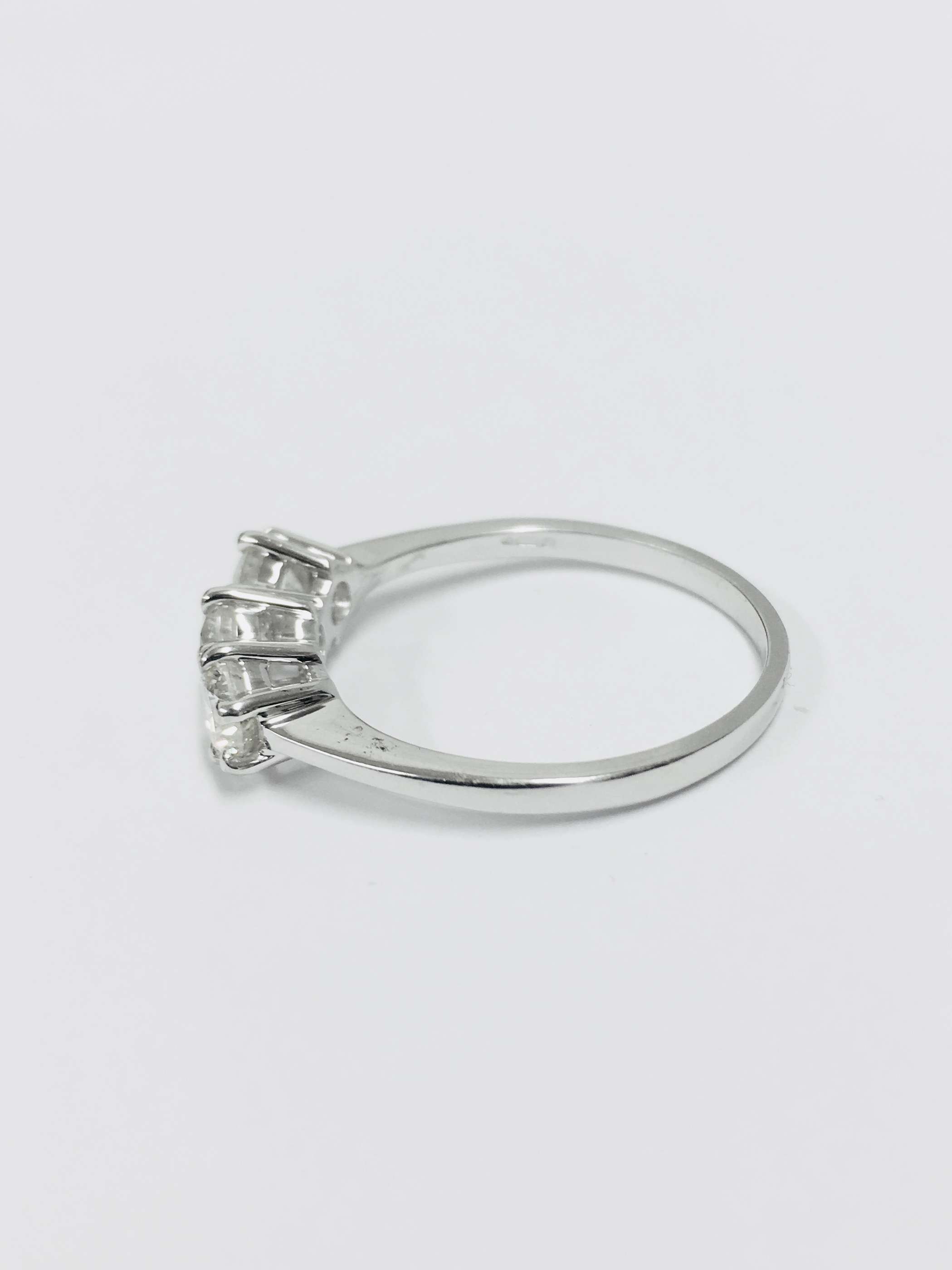 Platinum Diamond Three Stone Ring . - Image 3 of 6