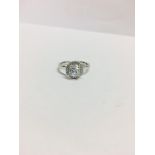 Platinum Diamond Art Deco Style Engagement Solitaire Ring,