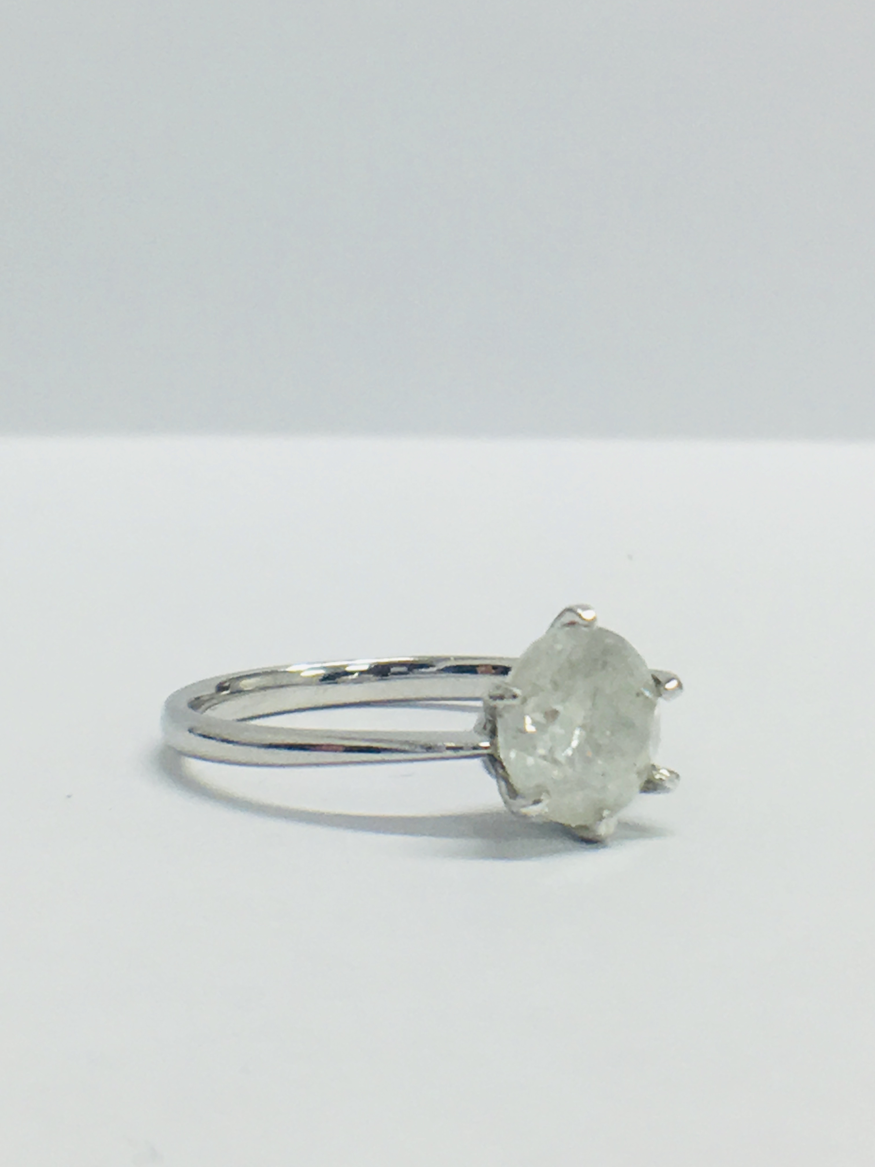 Platinum Diamond Solitaire Halo Ring, - Image 7 of 8