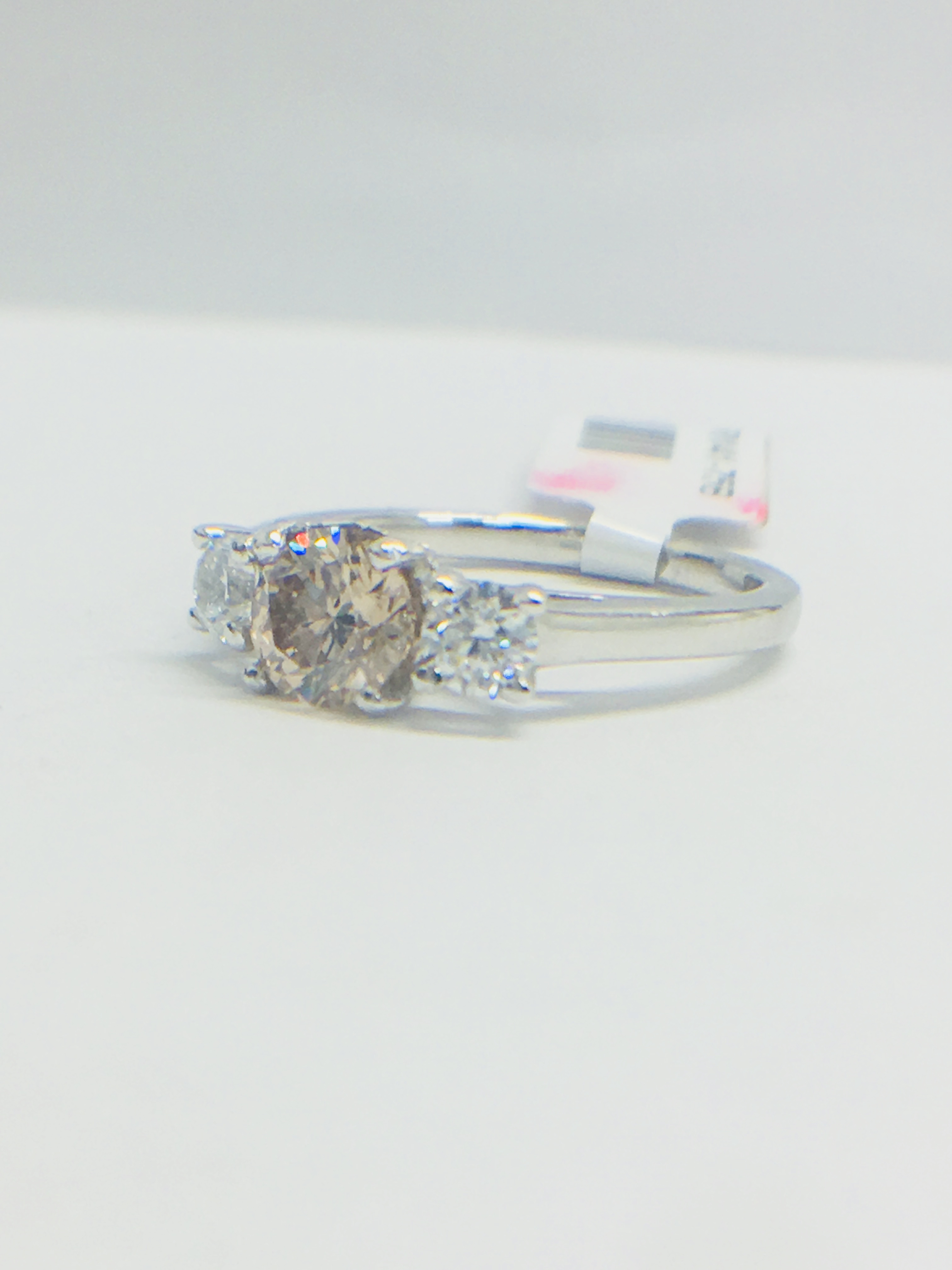 Platinum Diamond Trilogy Ring 1.30Ct Diamond Total, - Image 6 of 6