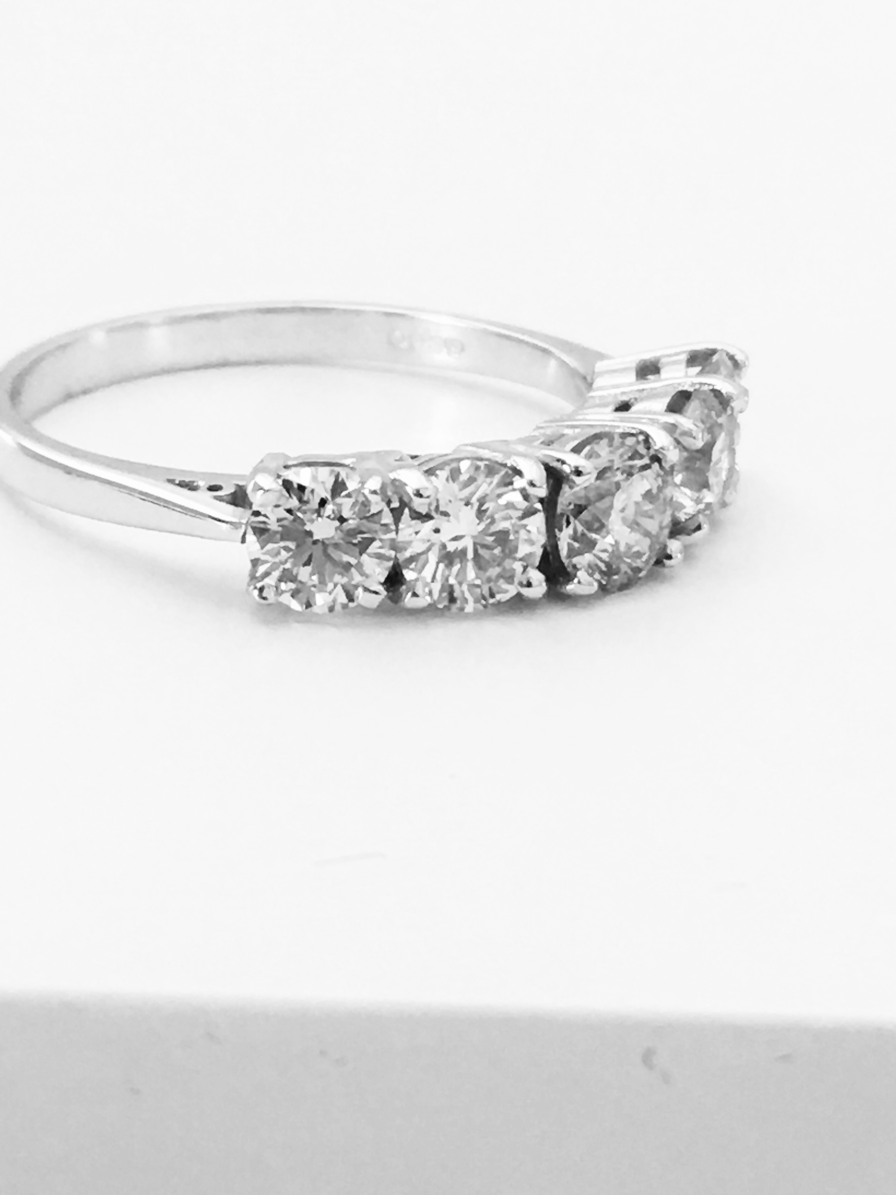 2.10ct diamon dfive stone Ring set in Platinum - Image 6 of 7