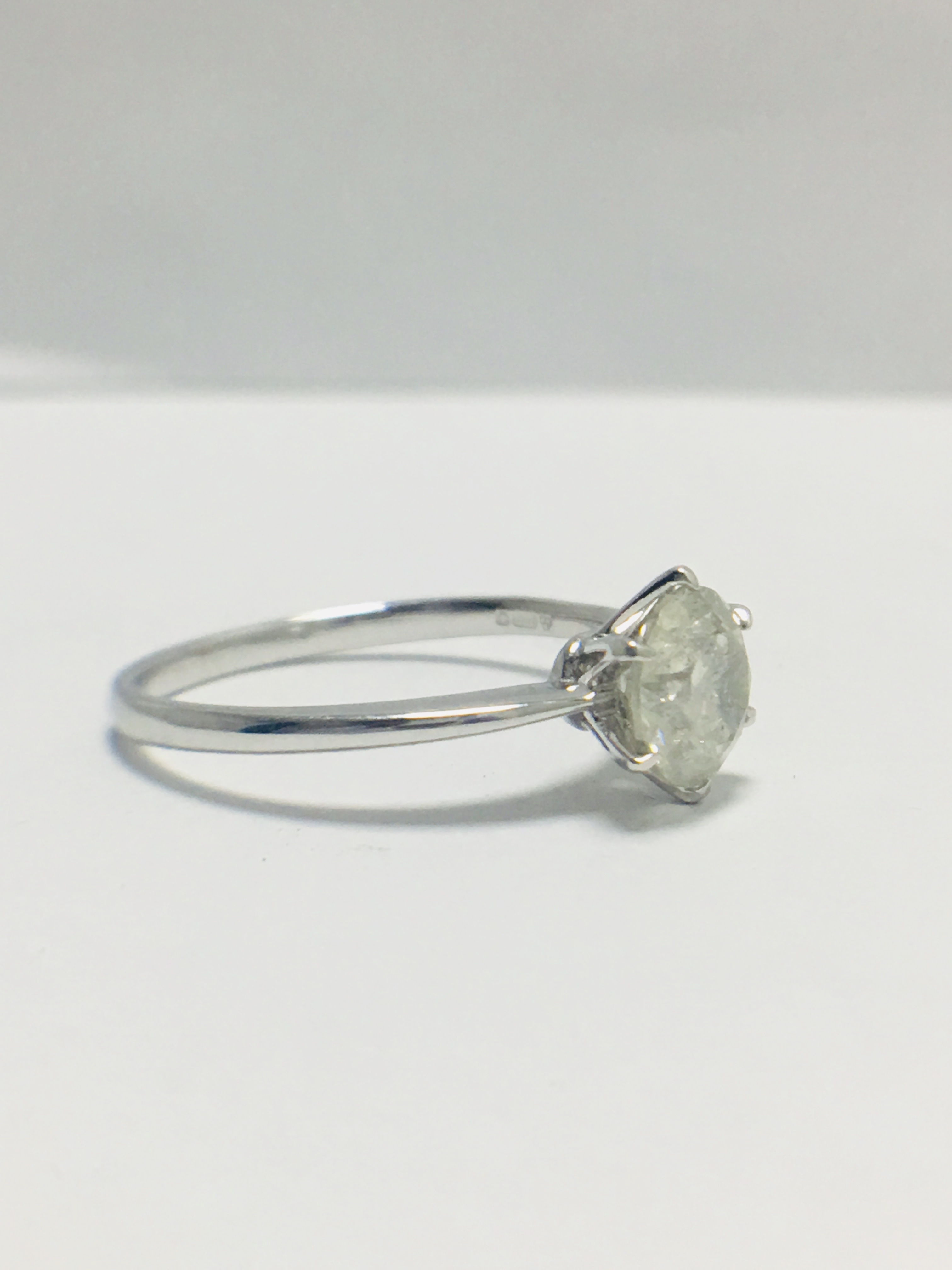 Platinum 1 carat diamond solitaire ring,WGI certification - Image 7 of 10