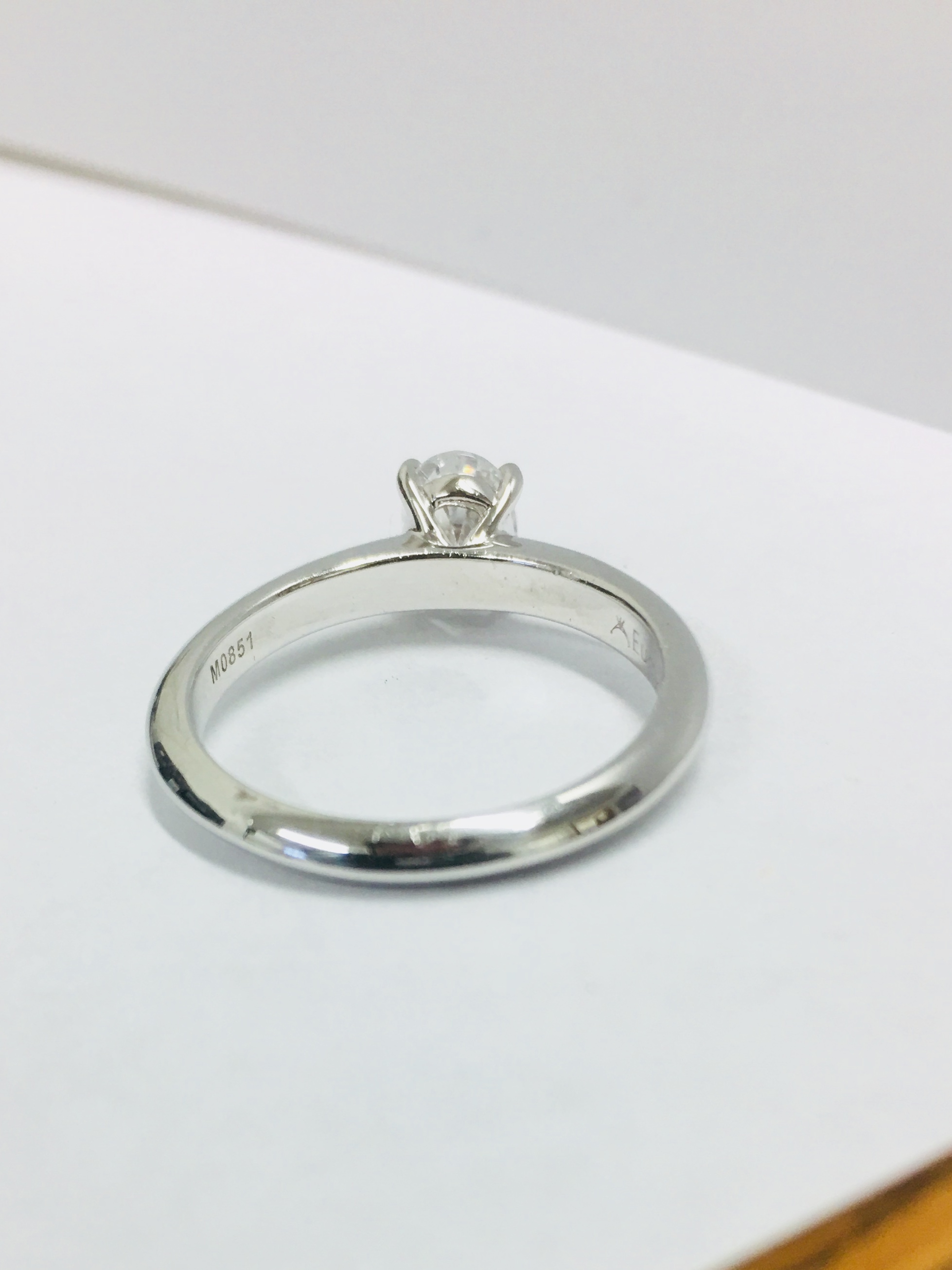 0.34Ct Diamond Solitaire Ring Set With An Oval Cut Diamond. - Image 2 of 3