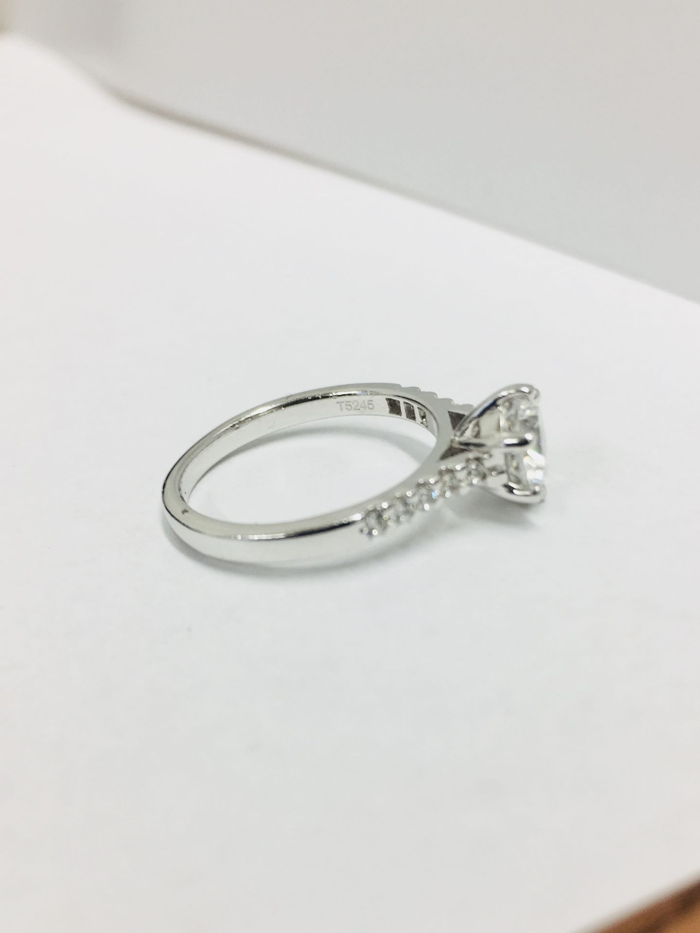 Platinum Diamond Solitaire Ring, - Image 2 of 4