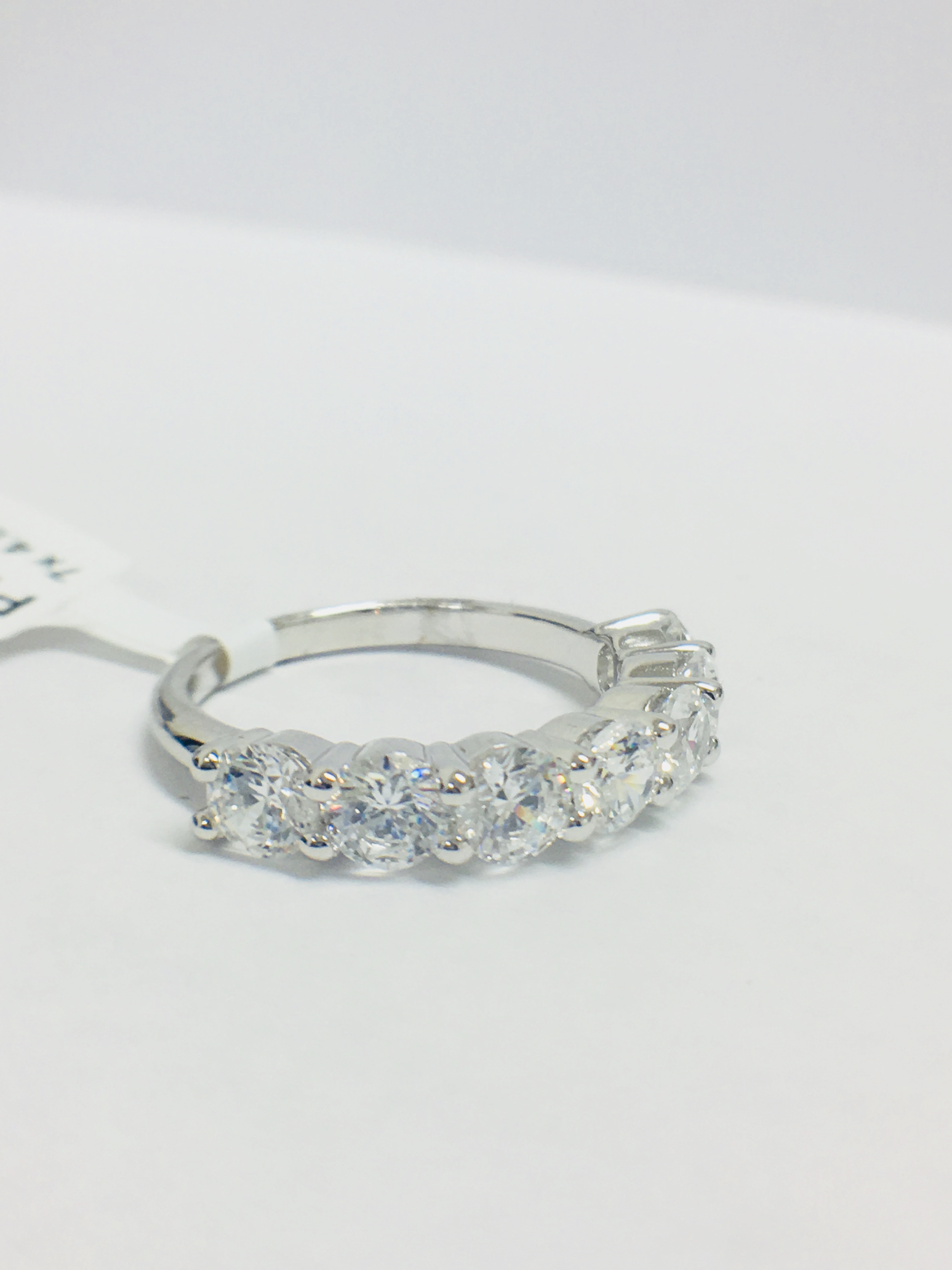 Platinum Diamond 7 Stone Ring, - Image 4 of 6
