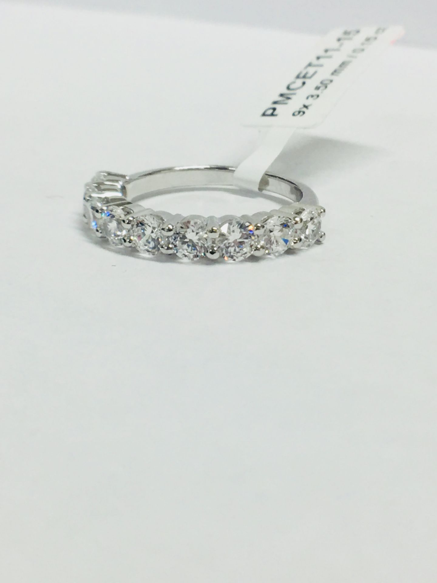 Platinum Diamond Nine Stone Eternity Ring, - Image 2 of 7