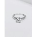 18Ct White Gold Diamond Solitaire Ring,