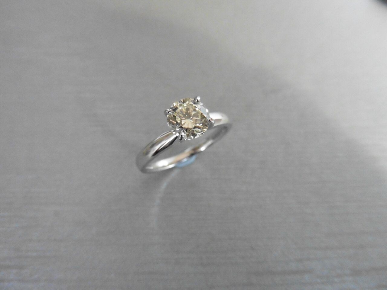 1.04Ct Diamond Solitaire Ring Set In Platinum 950.