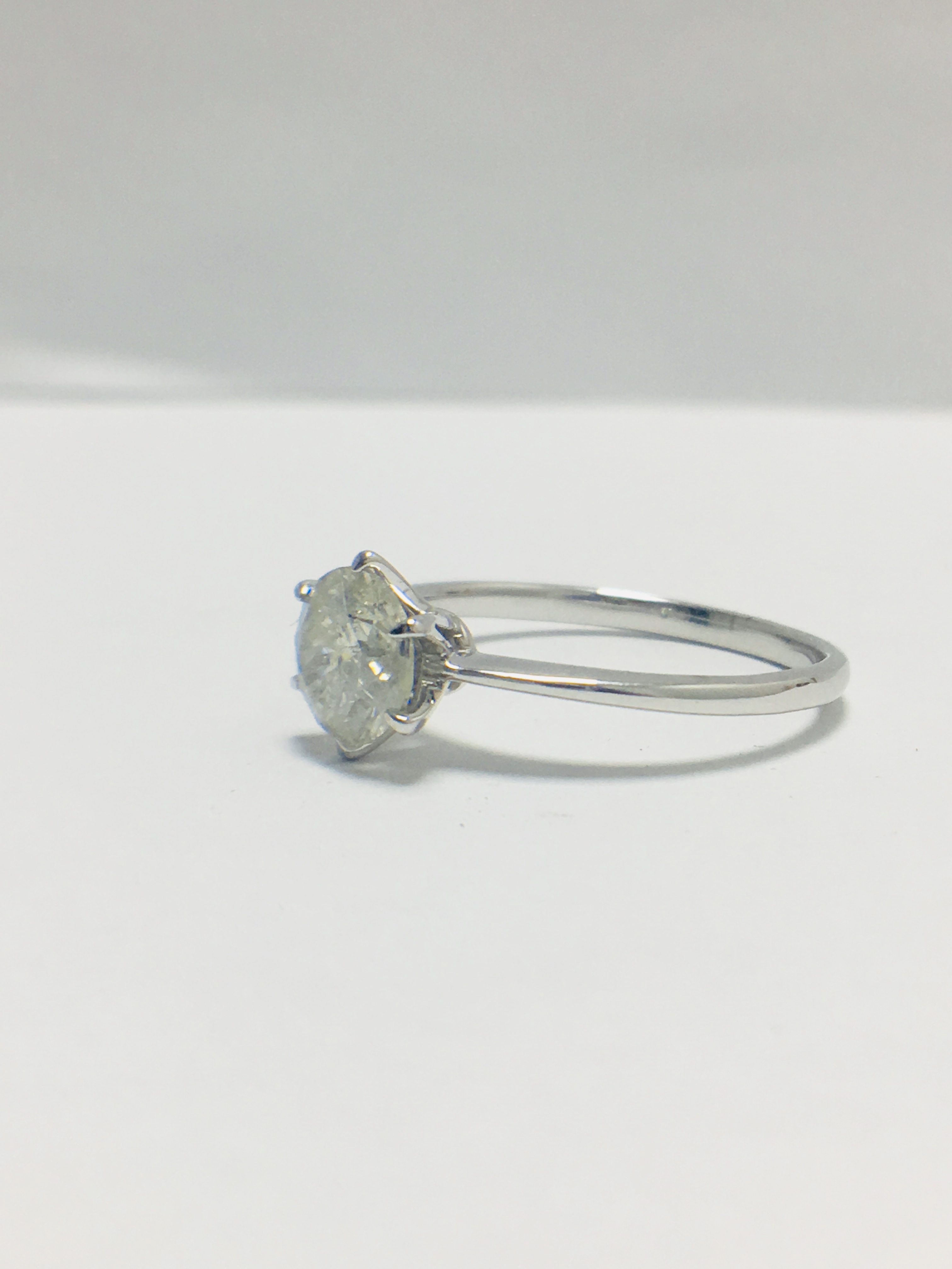 Platinum 1 carat diamond solitaire ring,WGI certification - Image 2 of 10