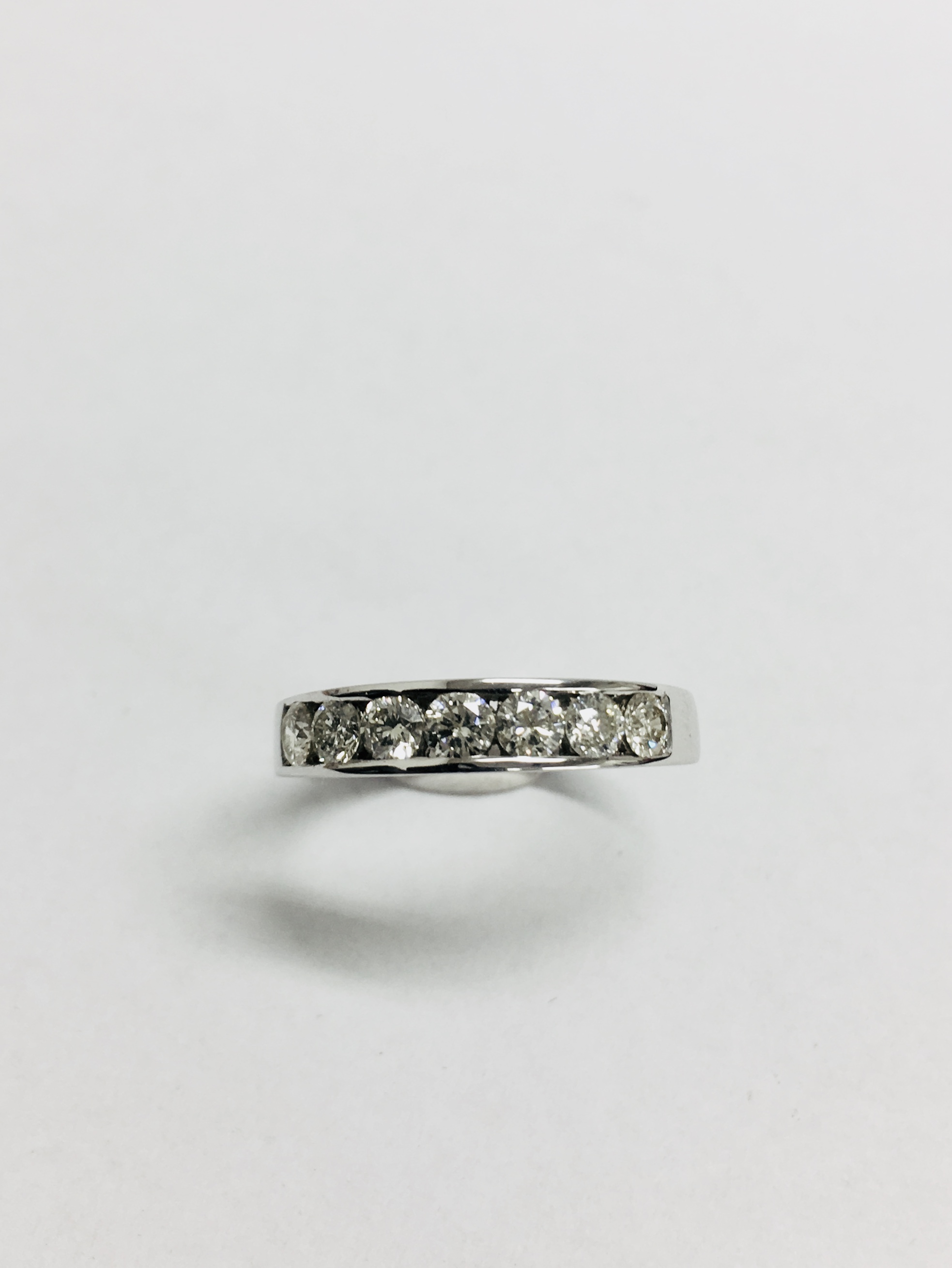 0.70Ct Diamond Band Ring Set With 7 Brilliant Cut Diamonds In A Channel Setting. - Image 5 of 7