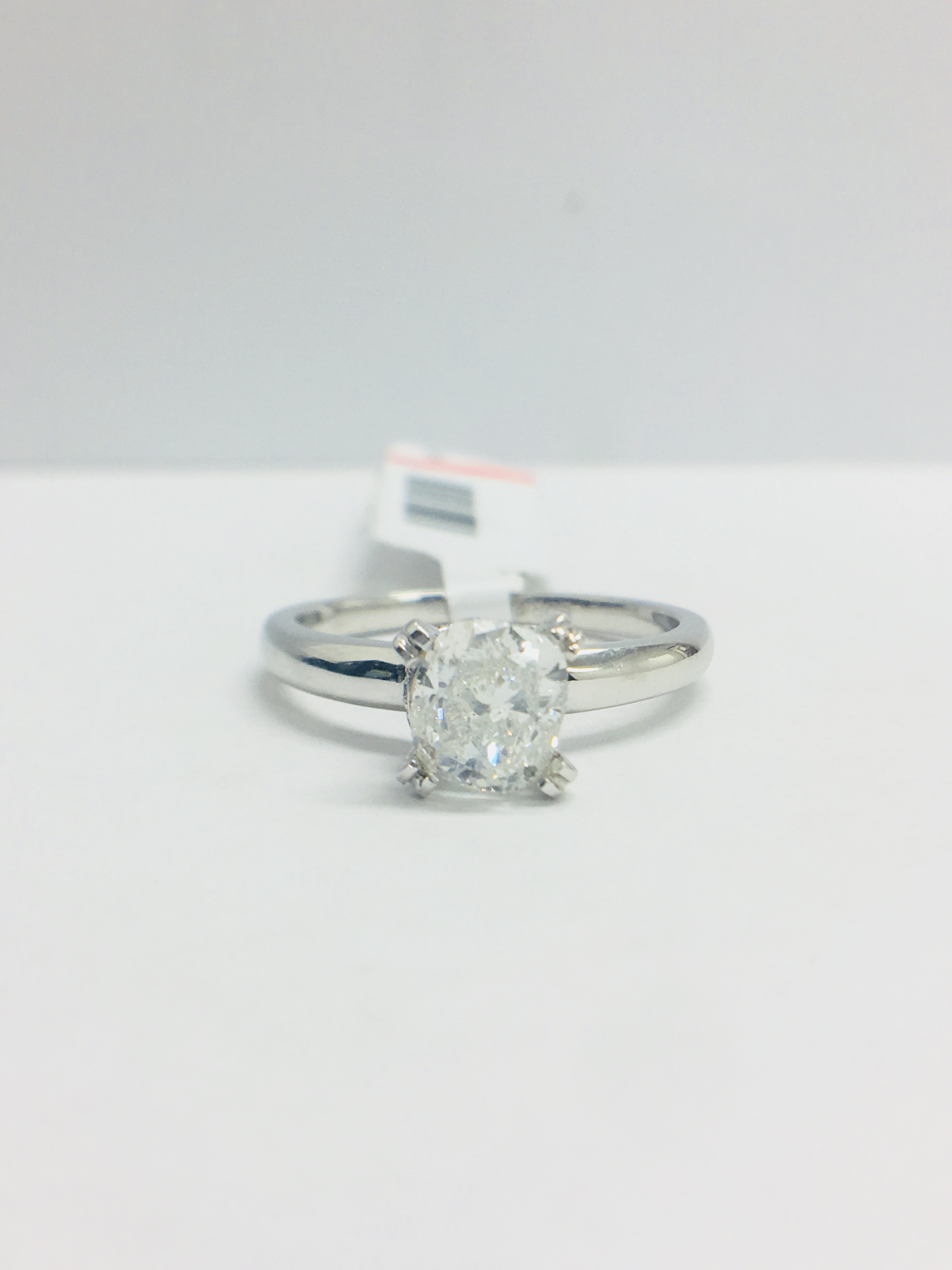 1Ct Cushion Cut Diamond Solitaire Ring In A Diamond Set Mount, - Image 6 of 11