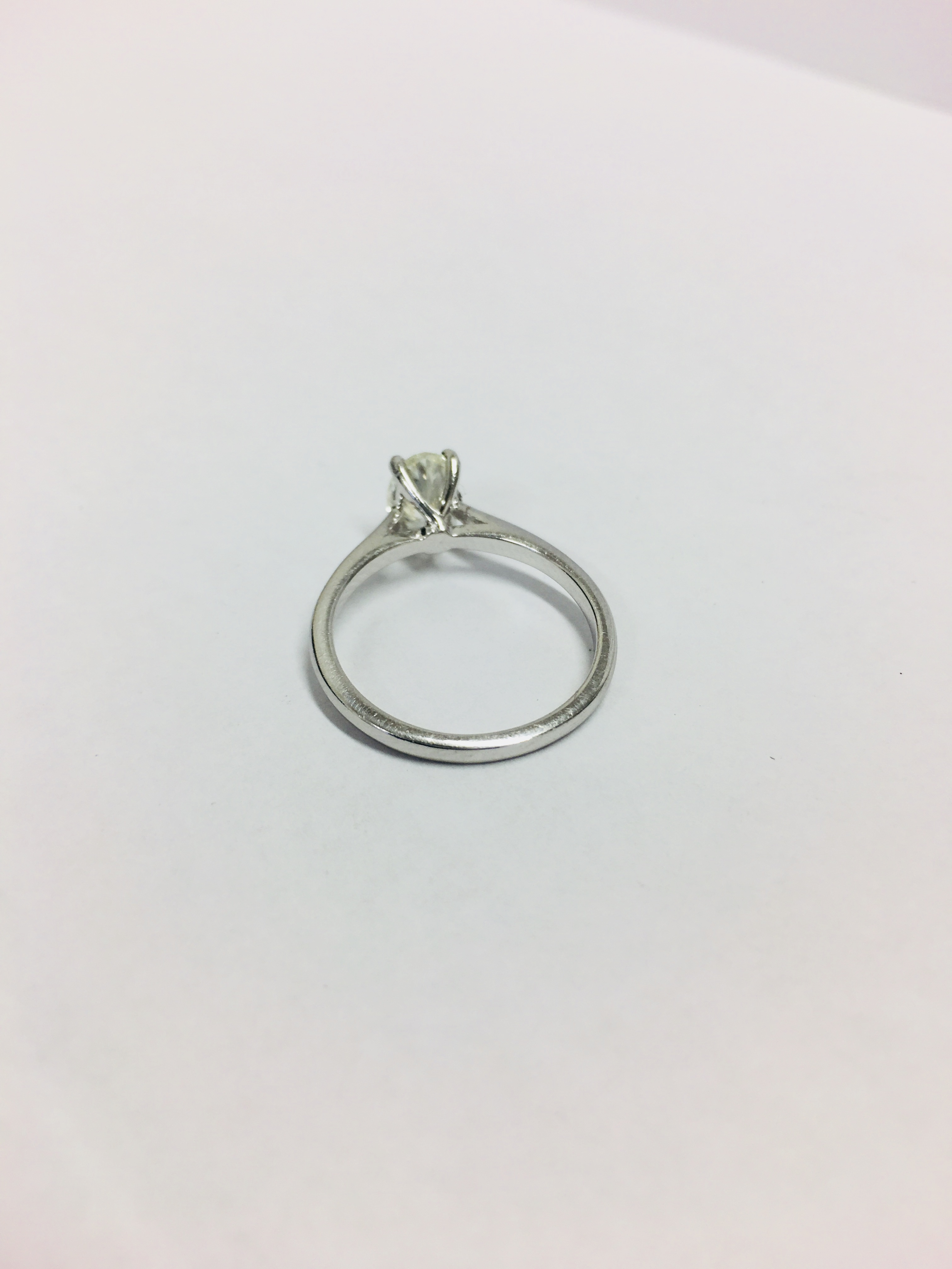 Platinum Diamond Oval Solitaire Ring, - Image 4 of 8
