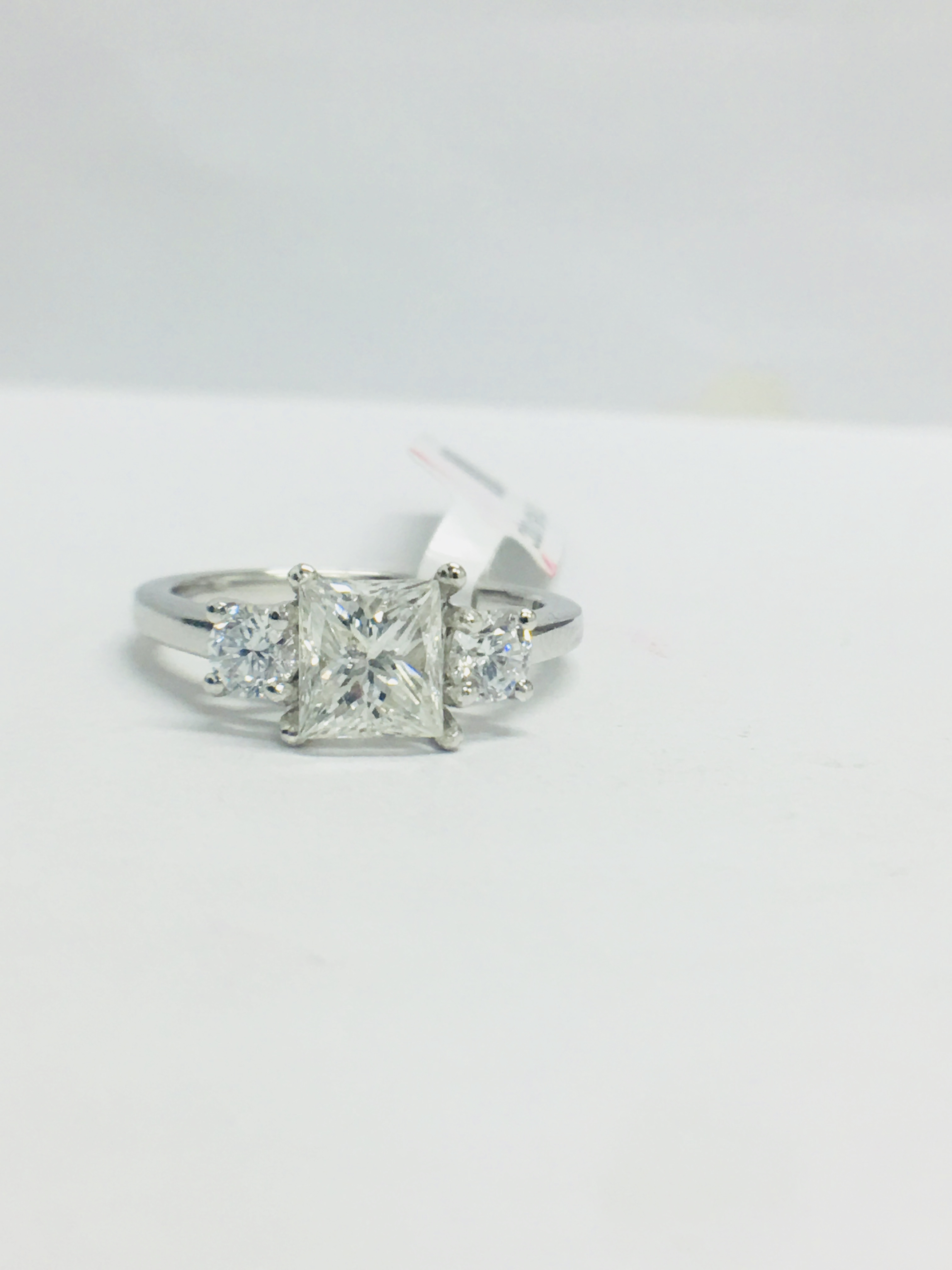 18Ct White Gold Diamond Stud Art Deco Earrings, - Image 3 of 7