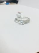 Platinum Diamond Solitaire Twist Design Ring,