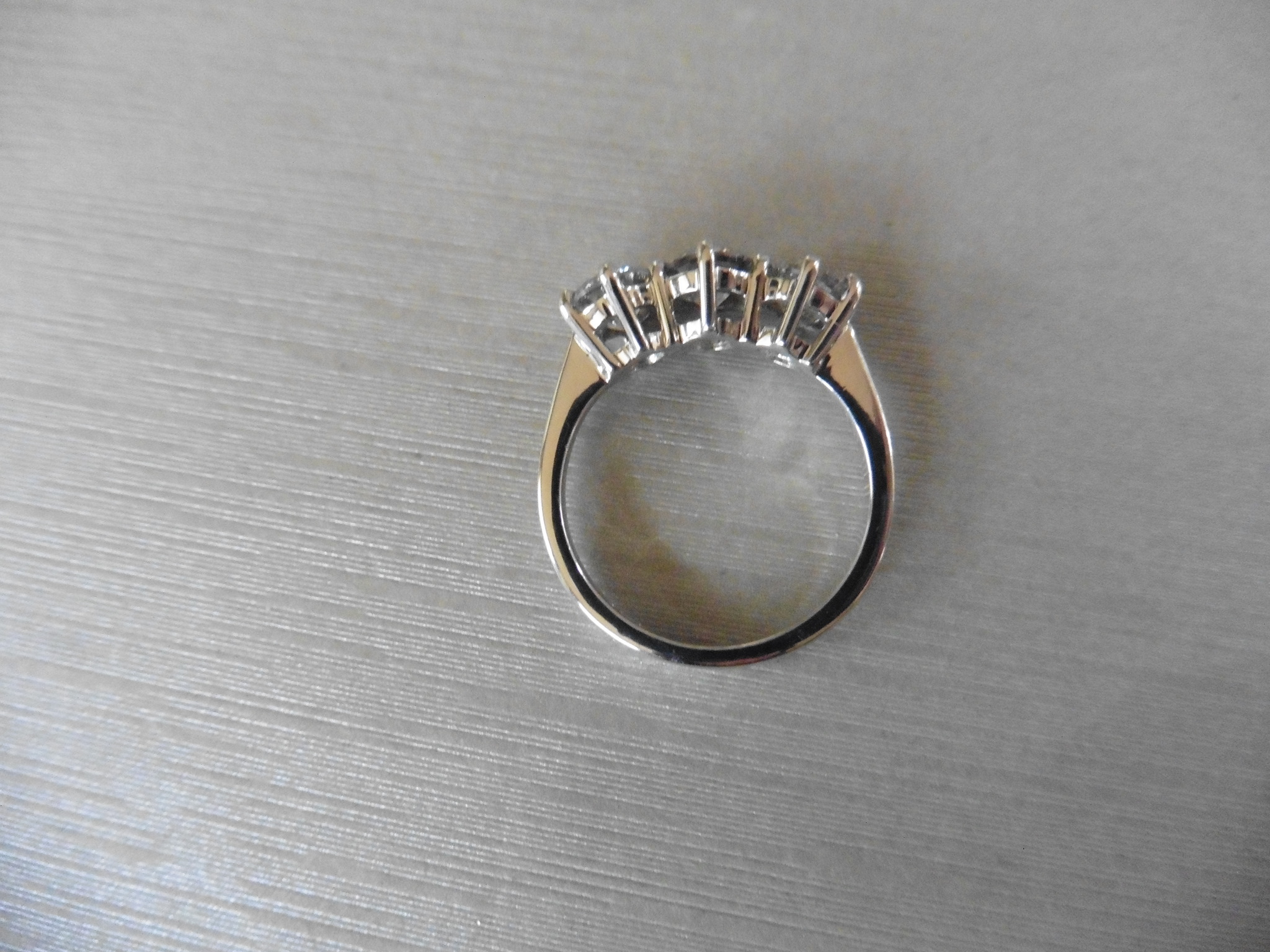 3Ct Three Stone Diamond Ring , - Image 3 of 3