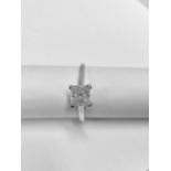 Platinum Princess Cut Solitaire Ring,