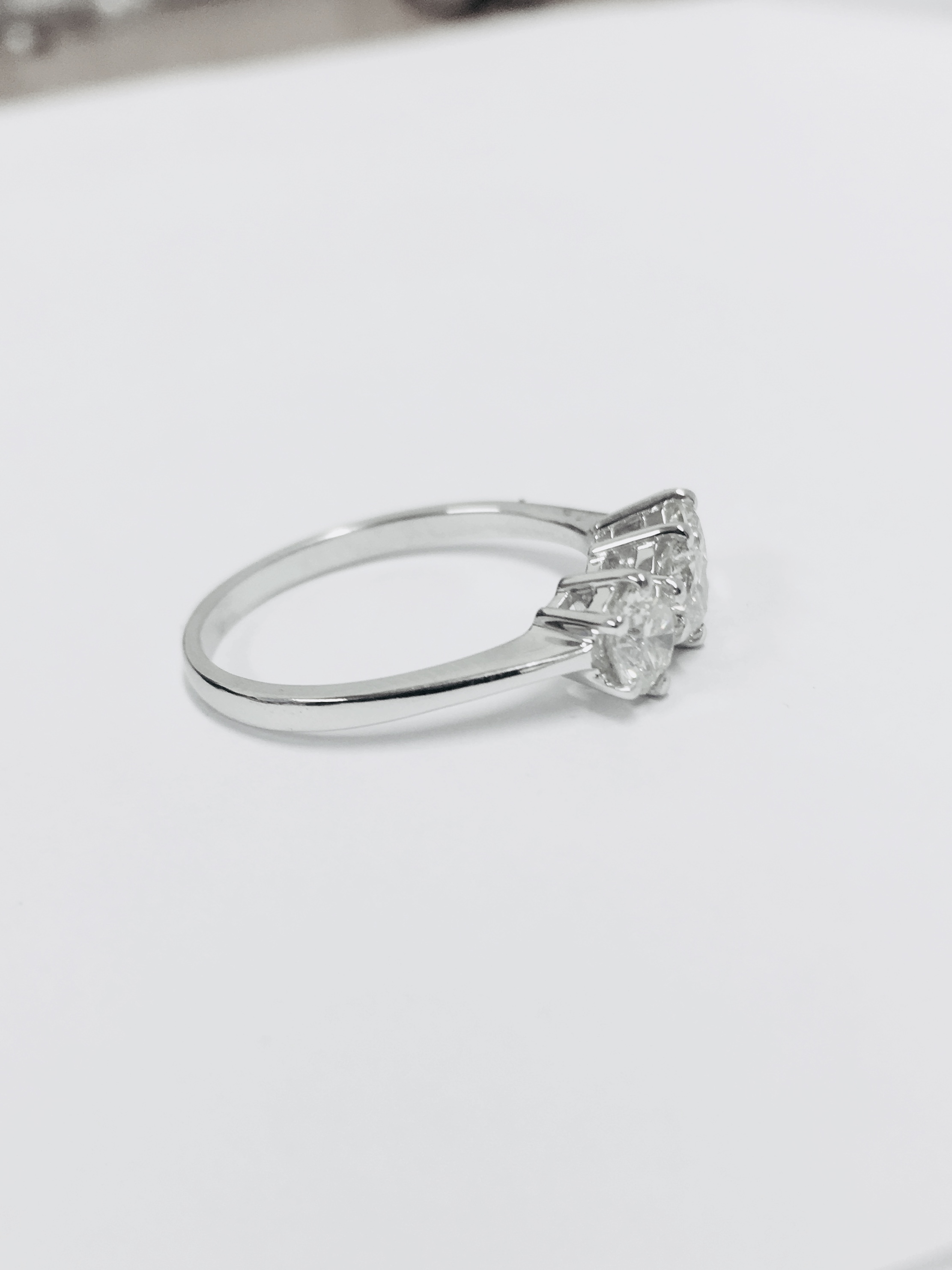 Platinum Diamond Three Stone Ring . - Image 2 of 6