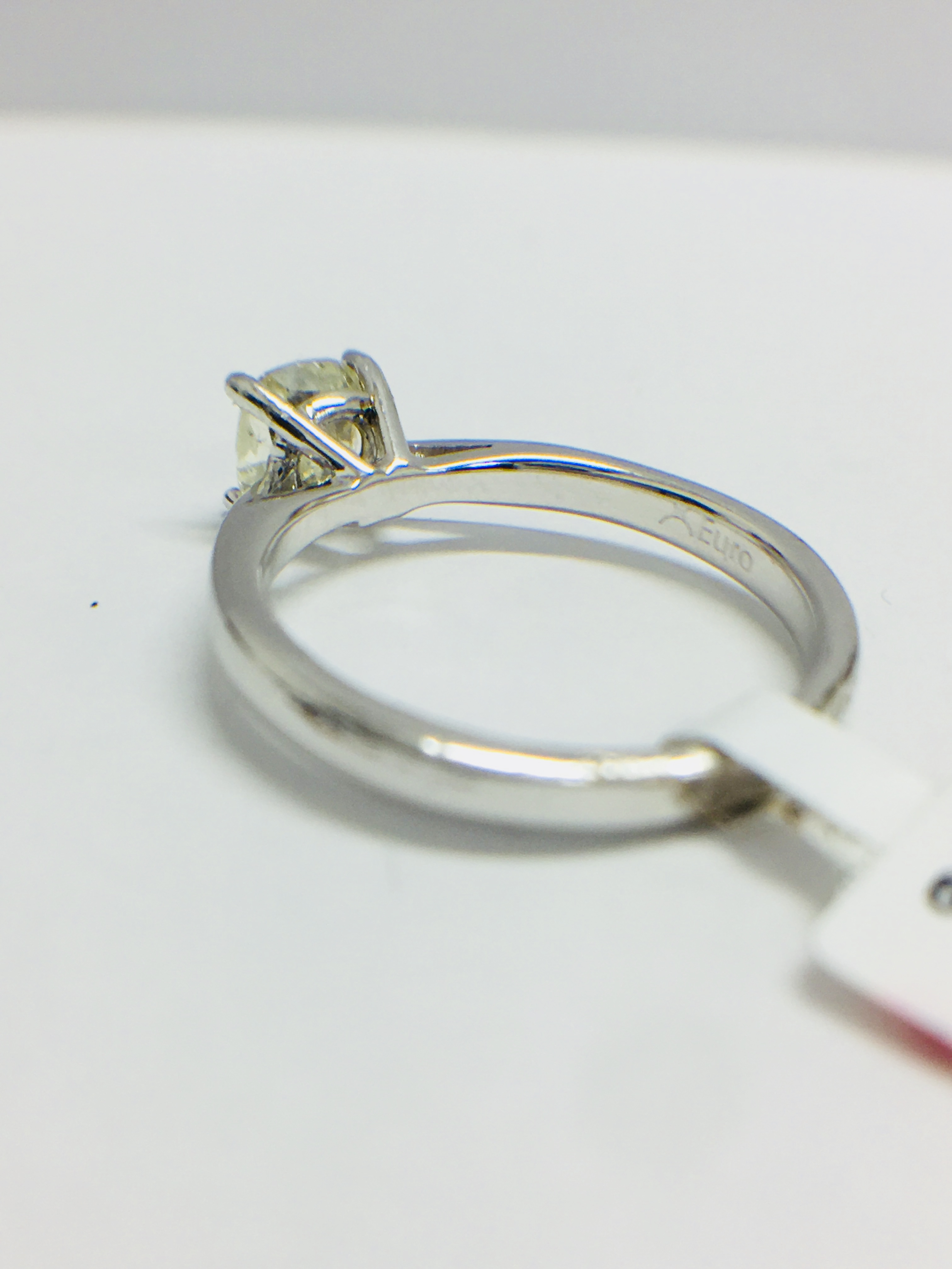 Platinum 1Ct Cushion Diamond Solitaire Ring, - Image 4 of 6