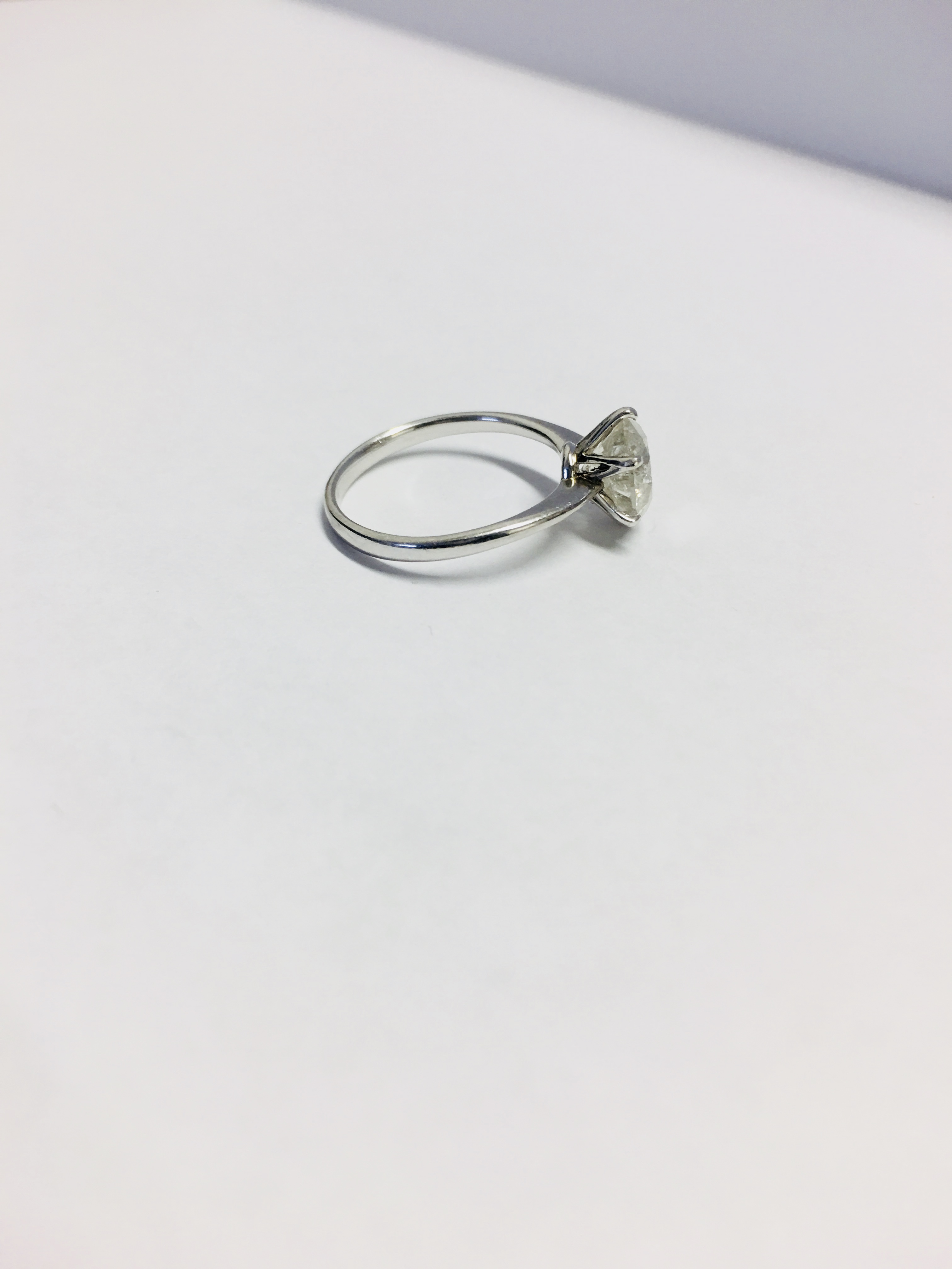 Platinum Diamond Solitaire Ring, - Image 3 of 5