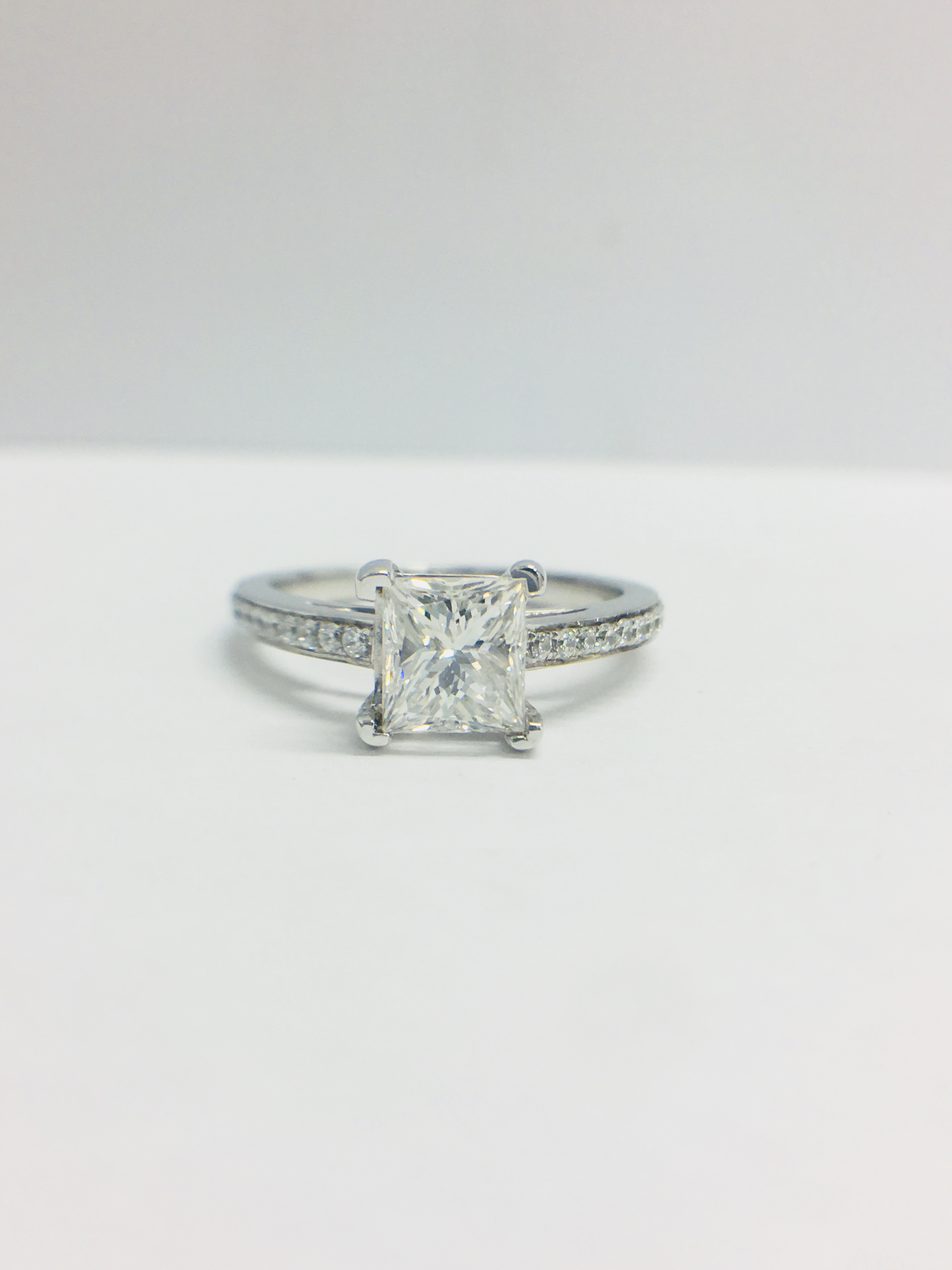 Platinum Diamond Solitaire Ring 1.10Ct Total Diamond Weight, - Image 12 of 12