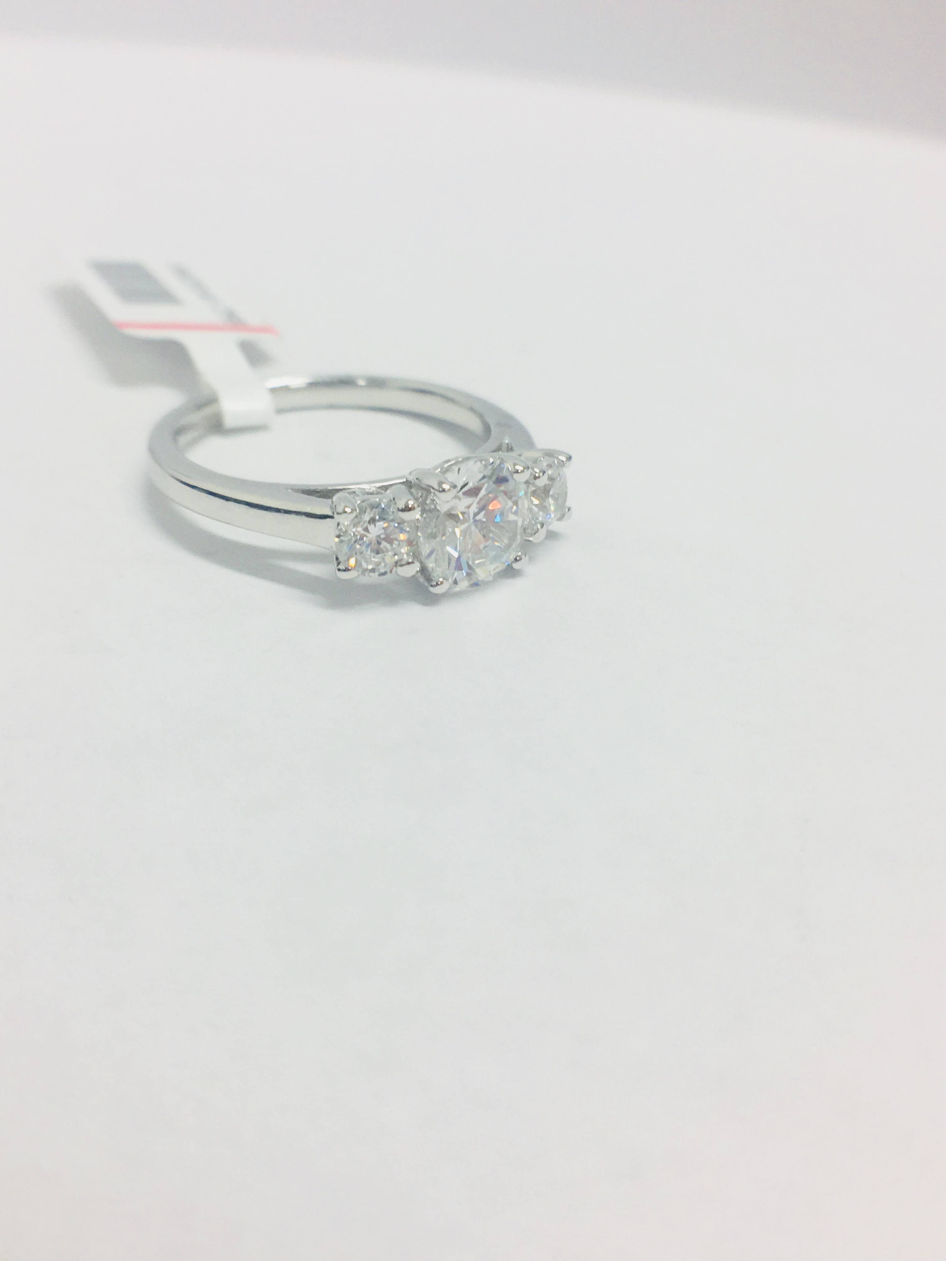 Platinum Diamond Three Stone Ring, - Image 3 of 4