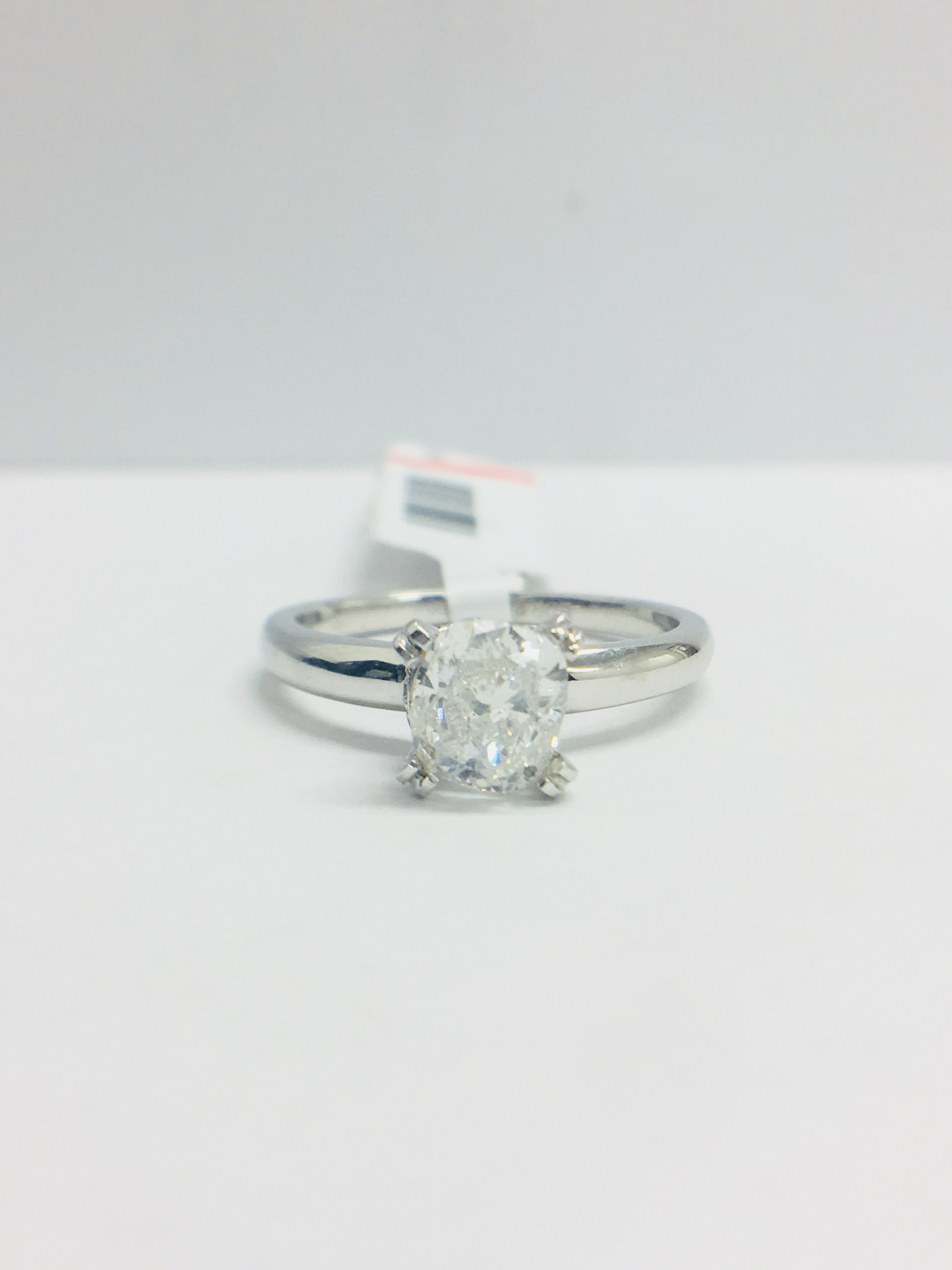 1Ct Cushion Cut Diamond Solitaire Ring In A Diamond Set Mount, - Image 11 of 11