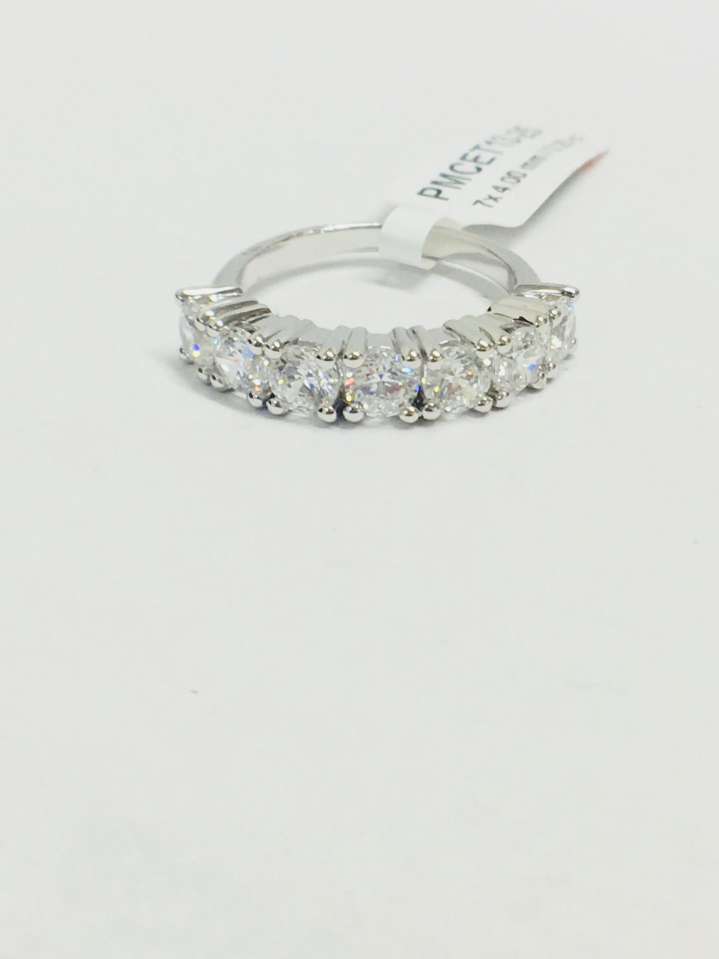 Platinum Diamond 7 Stone Ring, - Image 2 of 8