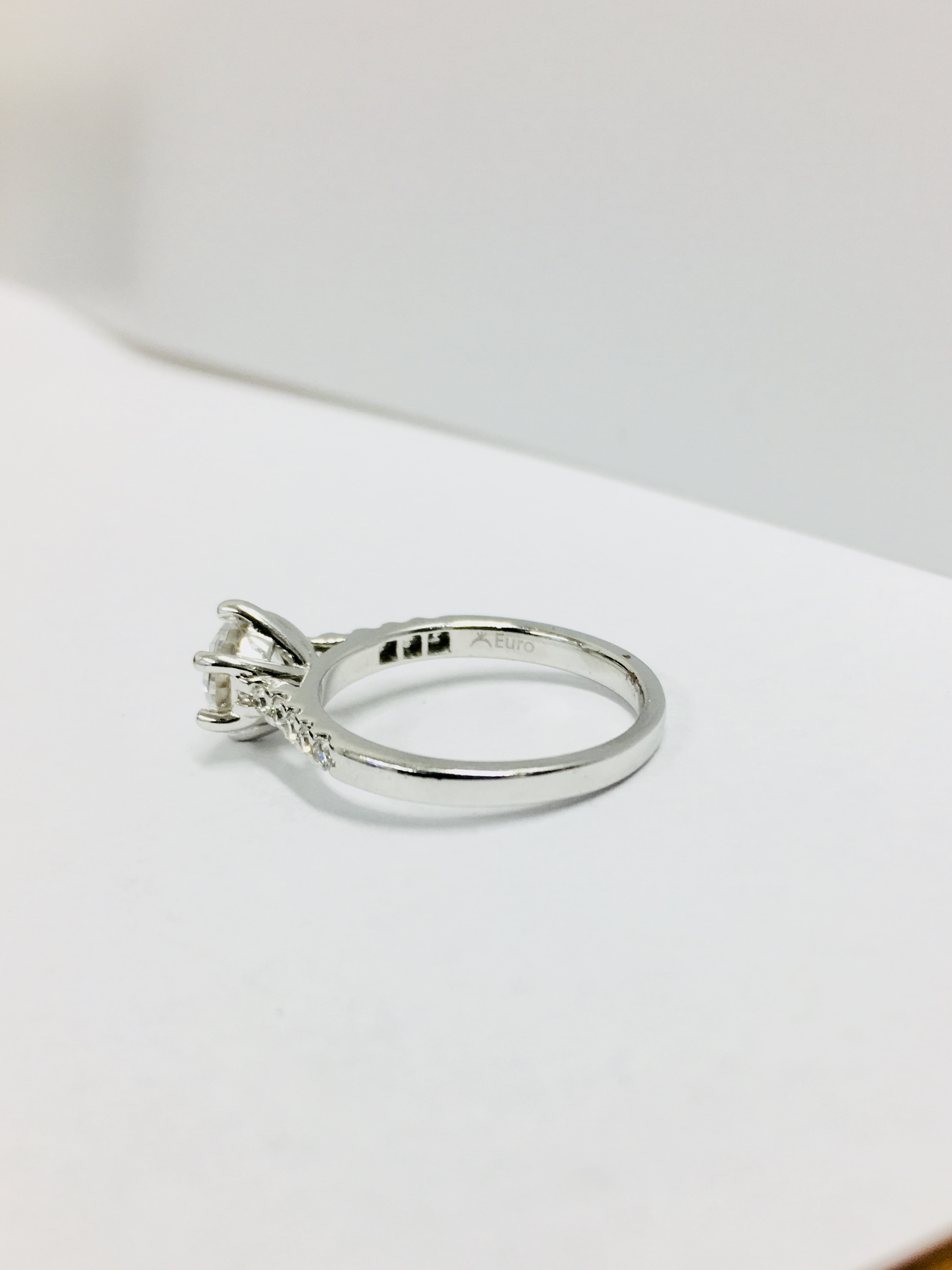 Platinum Diamond Solitaire Ring, - Image 4 of 4