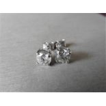 1.40Ct Solitaire Diamond Stud Earrings Set With Brilliant Cut Diamonds.