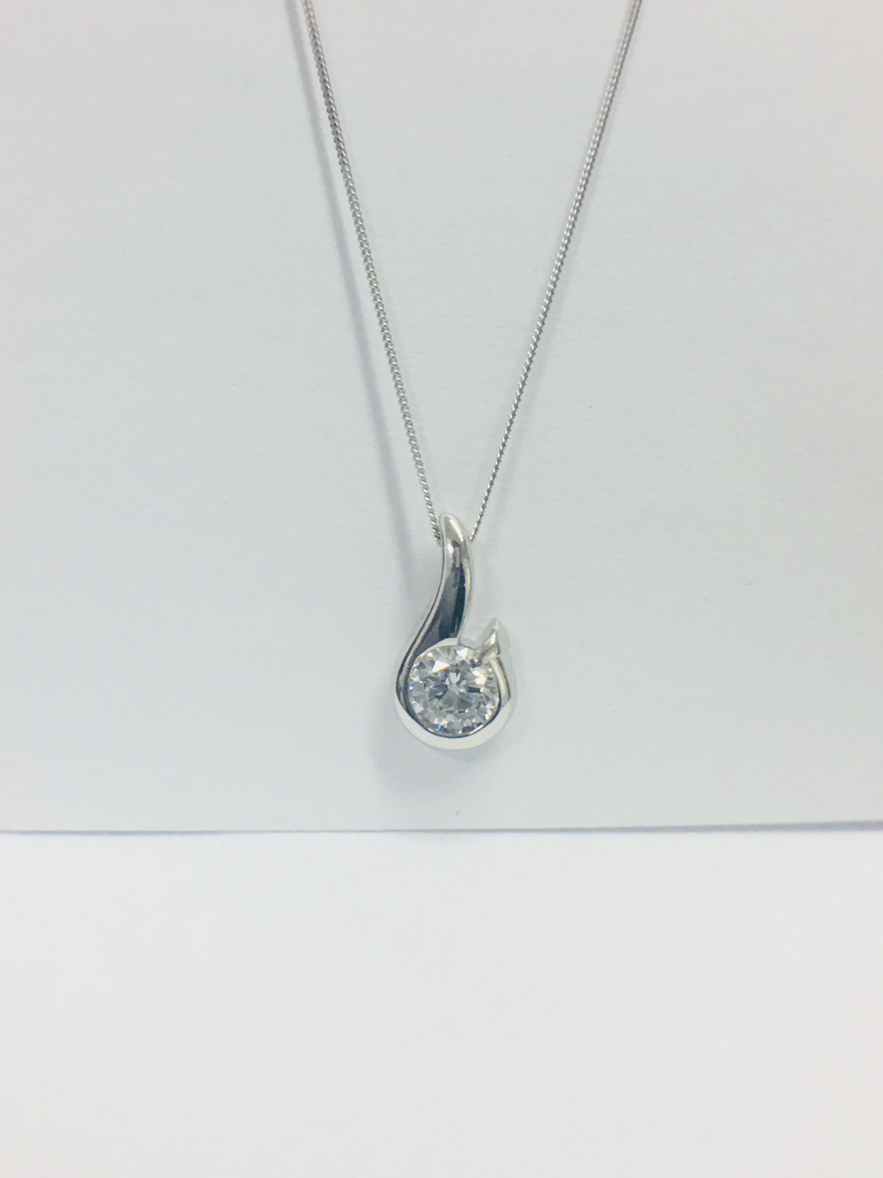 Platinum Diamond Pendant And 9Ct White Gold Necklace, - Image 4 of 5