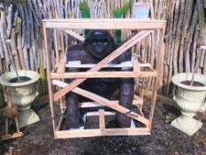 CRATED MASSIVE GORILLA STAUE